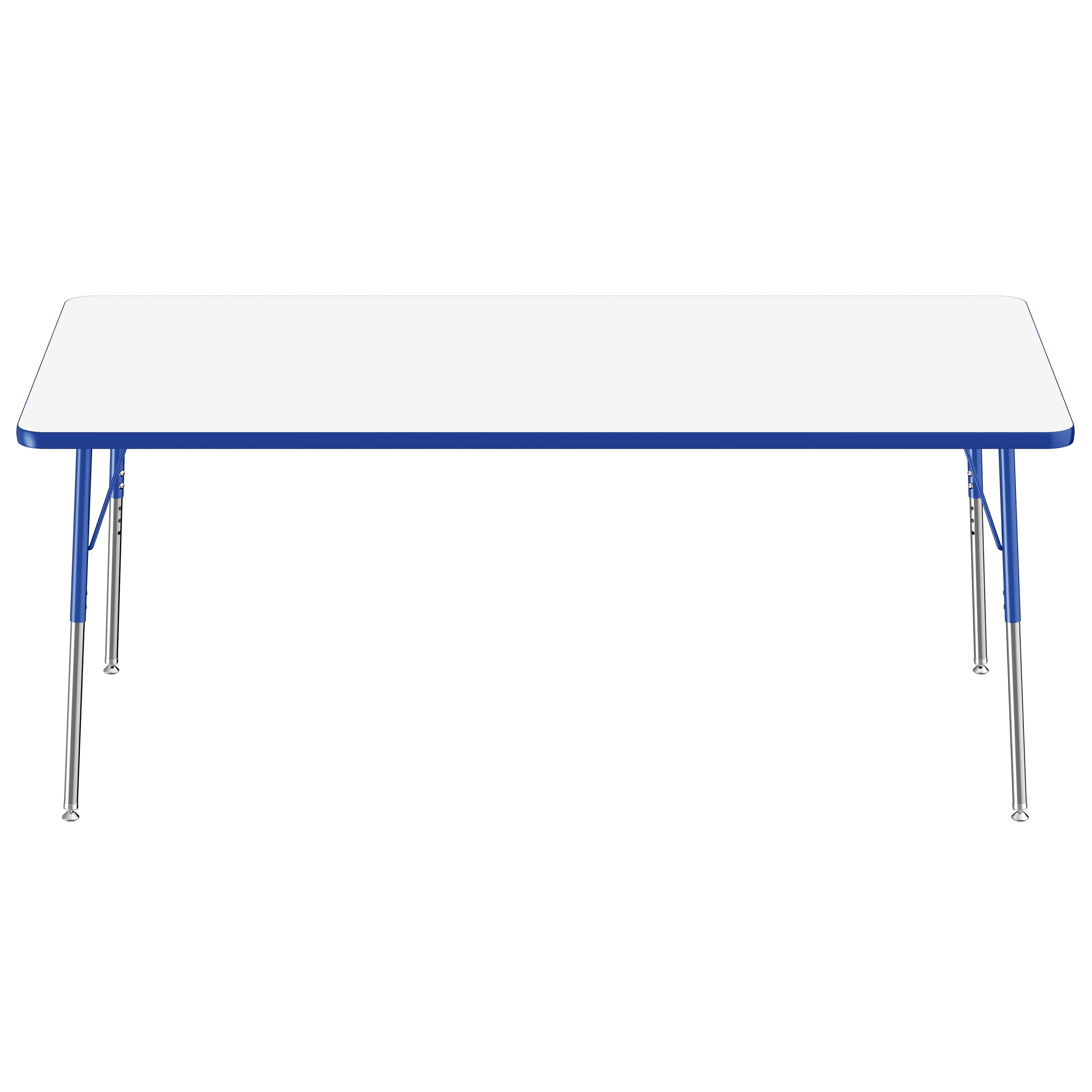 36" x 72" Rectangle Dry-Erase Activity Table with Adjustable Standard Swivel Glide Legs - Whiteboard/Blue