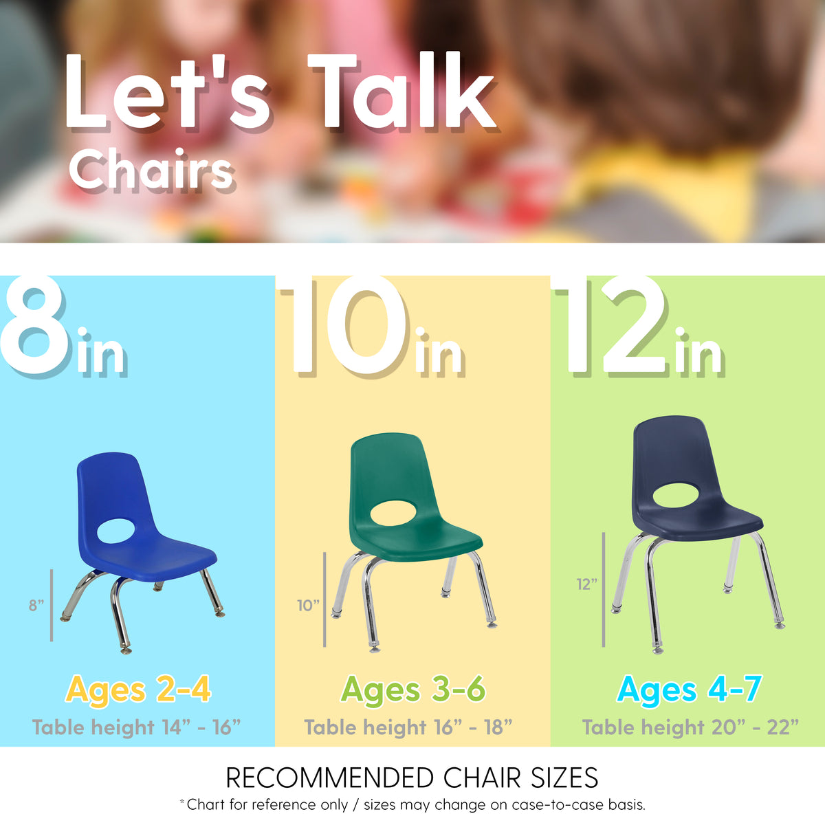 8" Stack Chair with Swivel Glides, 6-Pack - Seafoam