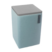 Pro Series Upholstered 18" x 18" Square Ottoman Table with Tech Panel 28" Height - Sky Blue Crosshatch/Cosmic Strandz