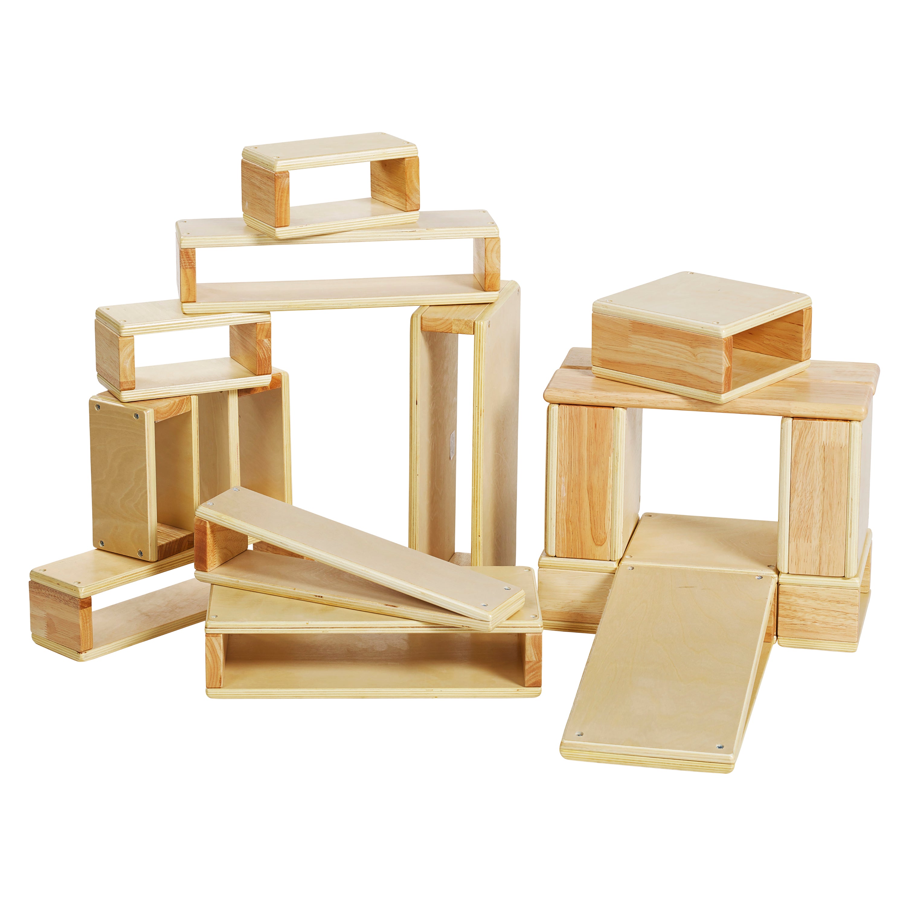 Wooden Hollow Blocks 18-Piece Set - Natural