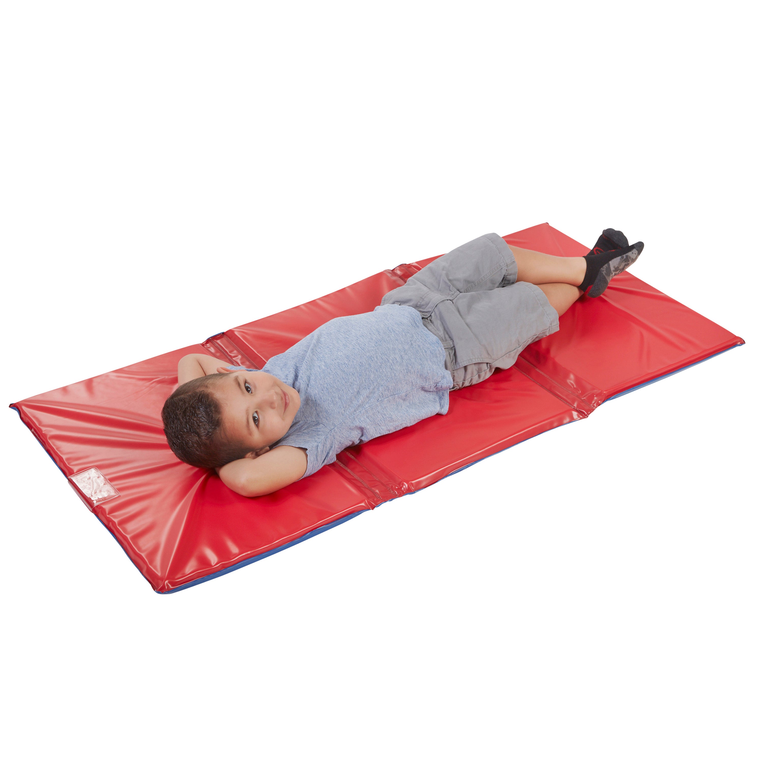 Premium Folding Rest Mat 3-Section 1in 5-Pack - Blue/Red