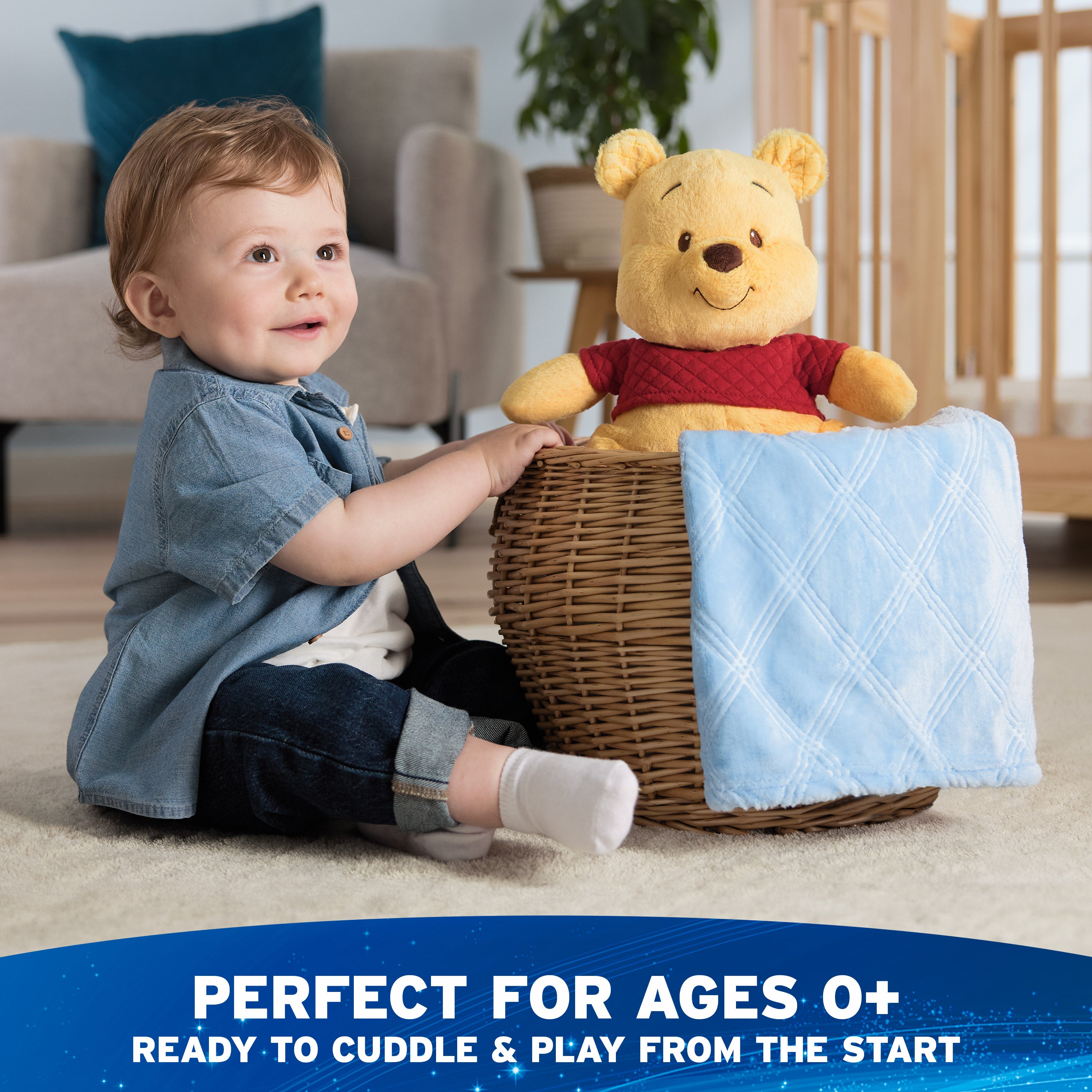 GUND Disney Official Winnie the Pooh Oh So Snuggly Plush, Teddy Bear Stuffed Animal for Babies and Infants, Yellow, 12.5”