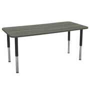 30" x 72" Rectangle La Madera Activity Table with Adjustable Super Legs - Gray Wood/Black