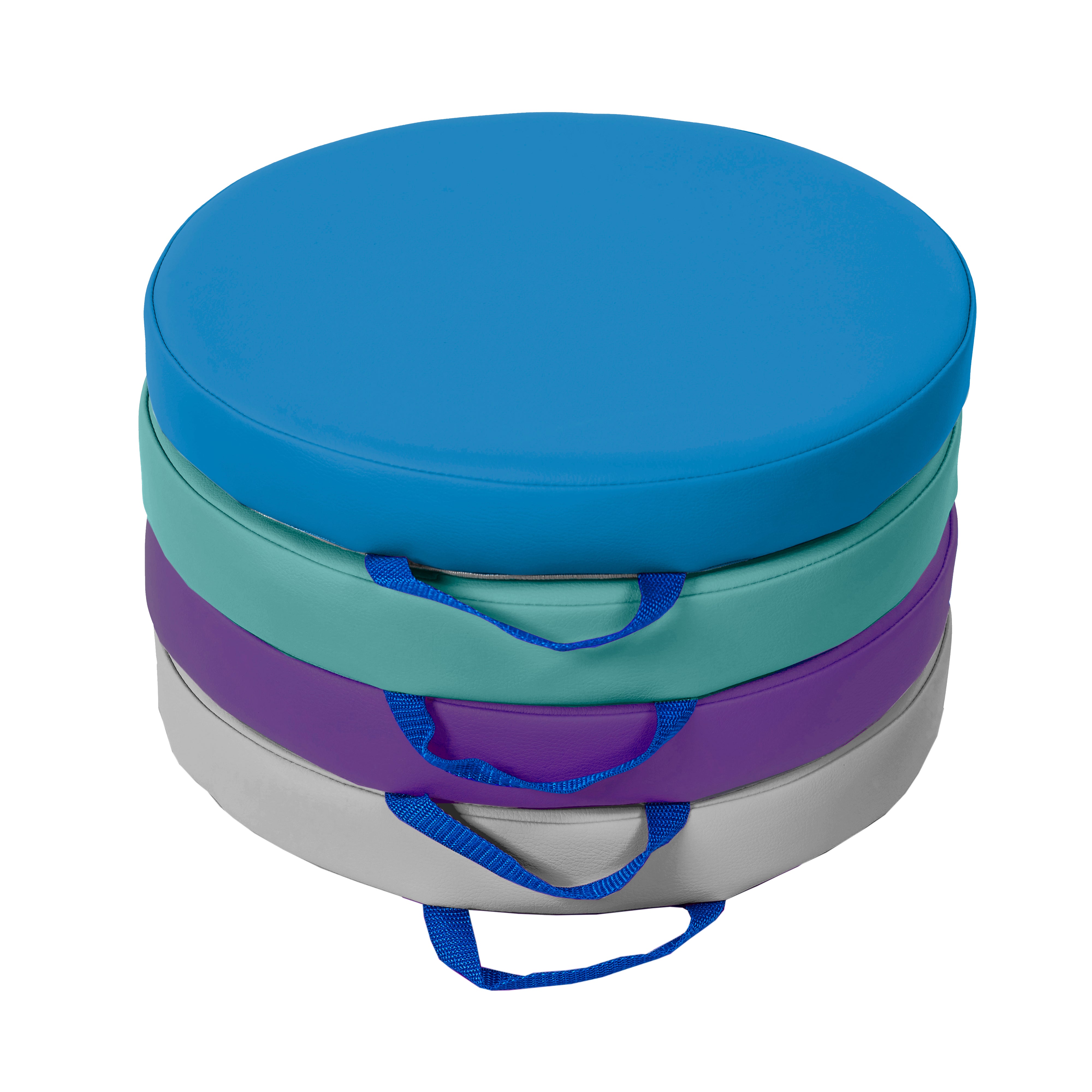 SoftScape 15" Round Floor Cushions, 4-Piece - Contemporary/Purple