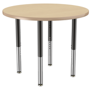 36" Round T-Molding Activity Table with Adjustable Super Legs - Maple/Maple/Black