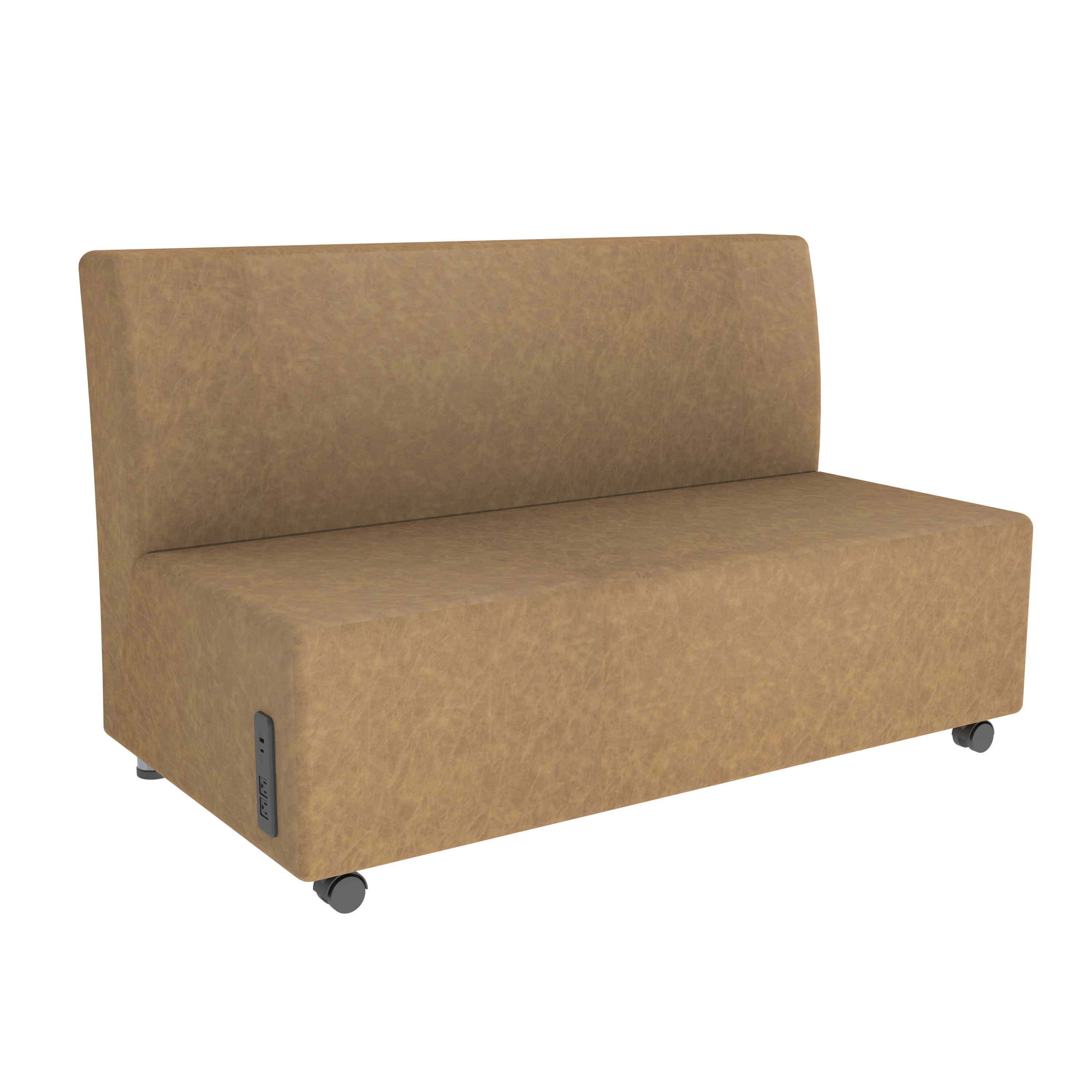 Pro Series Rustic Upholstered Armless Mobile Sofa with Tech Panel - Pecan