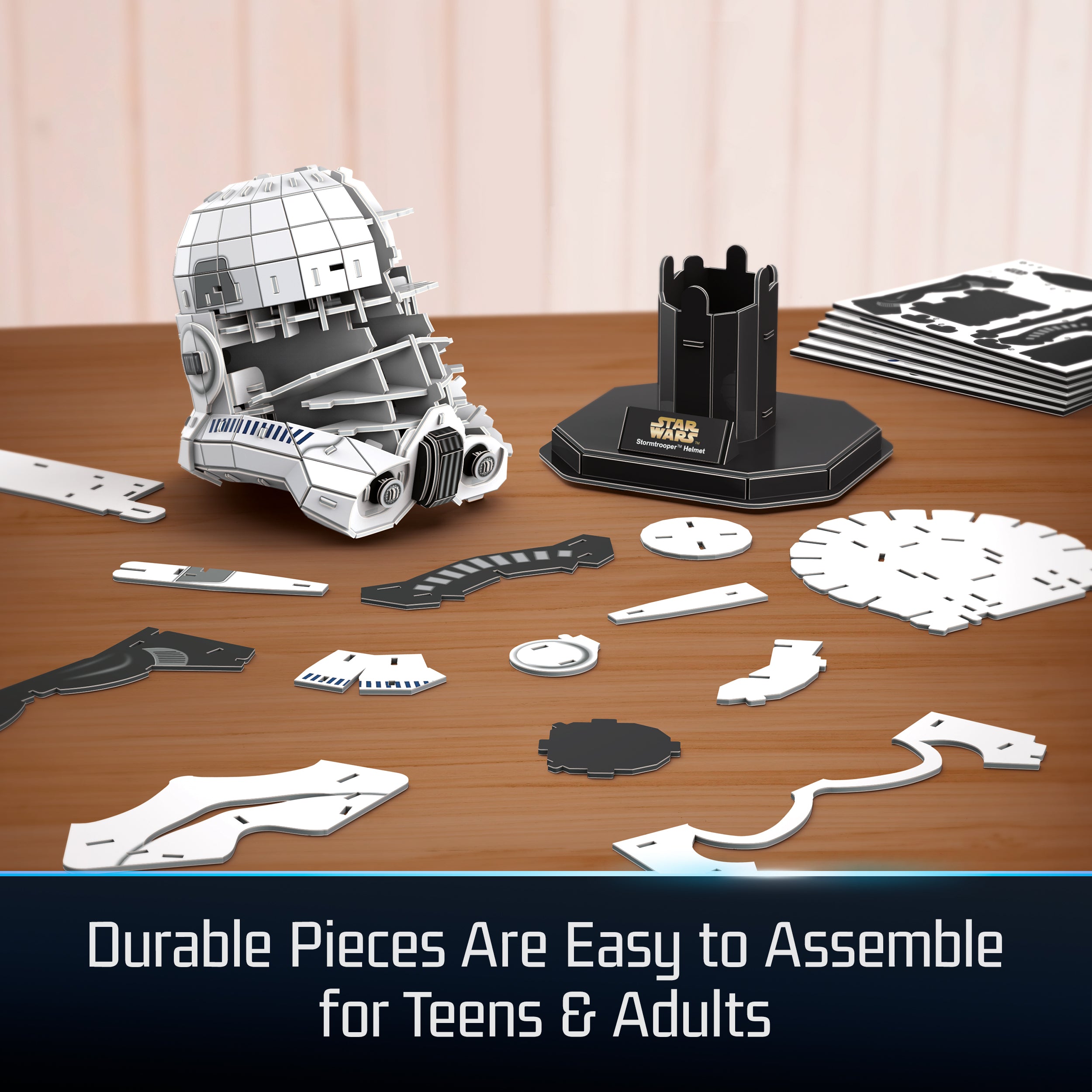 4D Build, Star Wars Stormtrooper Helmet 3D Model Kit with Stand, Star Wars Collectibles & Desk Décor, Adult Puzzles, Building Toys, 3D Puzzles for Adults & Teens, 121 Pieces, for Ages 12 & Up