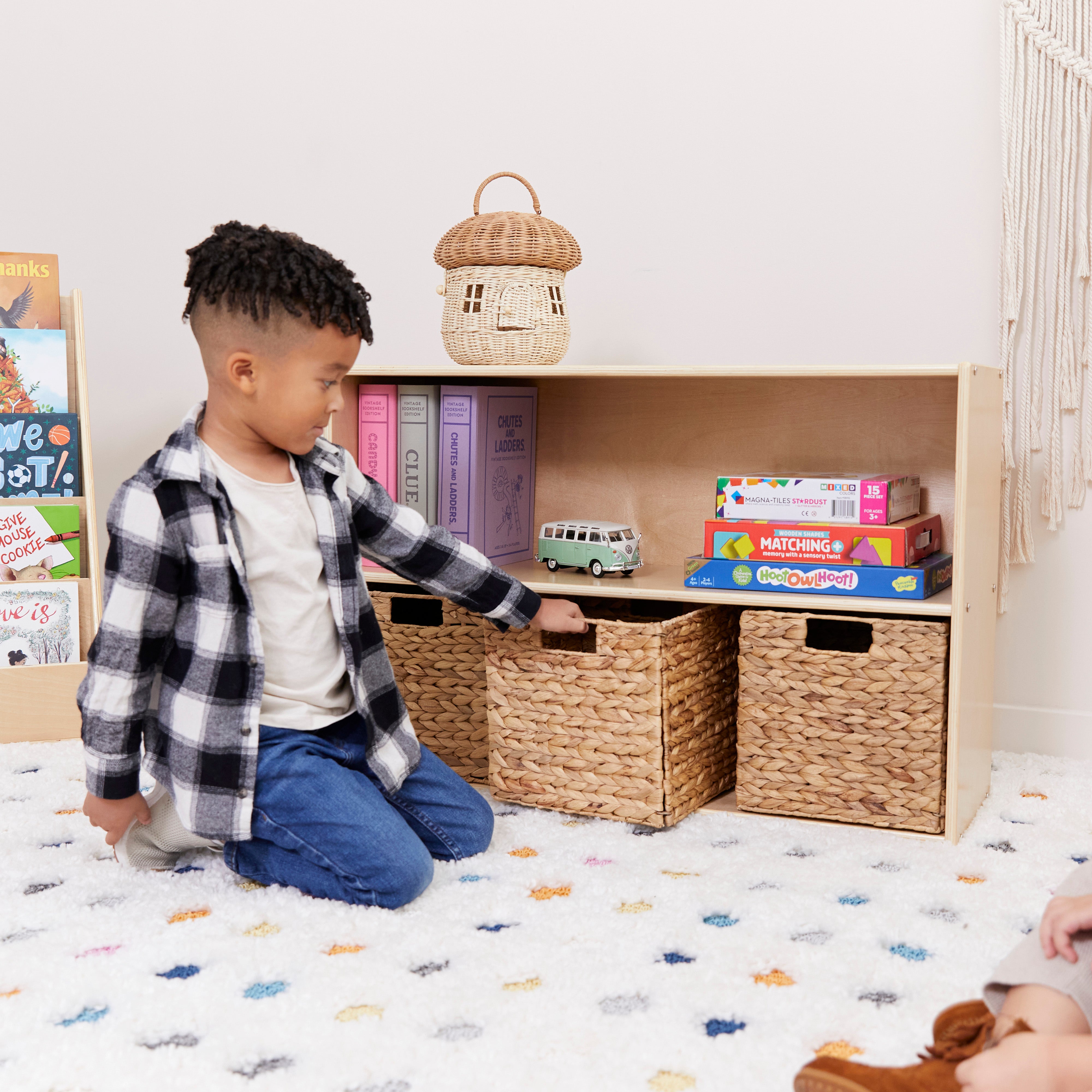 Streamline 2-Shelf Storage Cabinet with Back 24in H - Natural