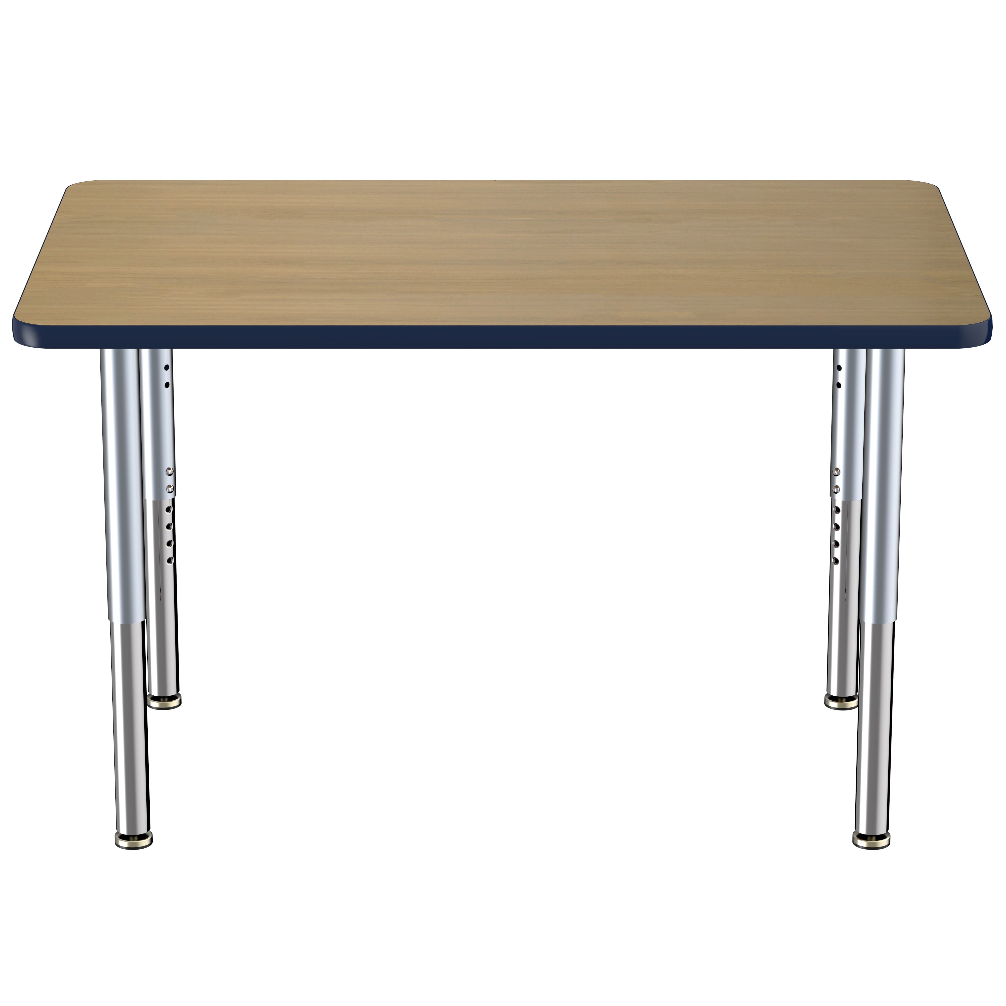 30" x 48" Rectangle Thermofused Activity Table with Adjustable Super Legs - Pasadena Oak/Navy/Silver