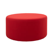 Outdoor 36" Round Ottoman with Sunbrella®, 18" H - Canvas Jockey Red