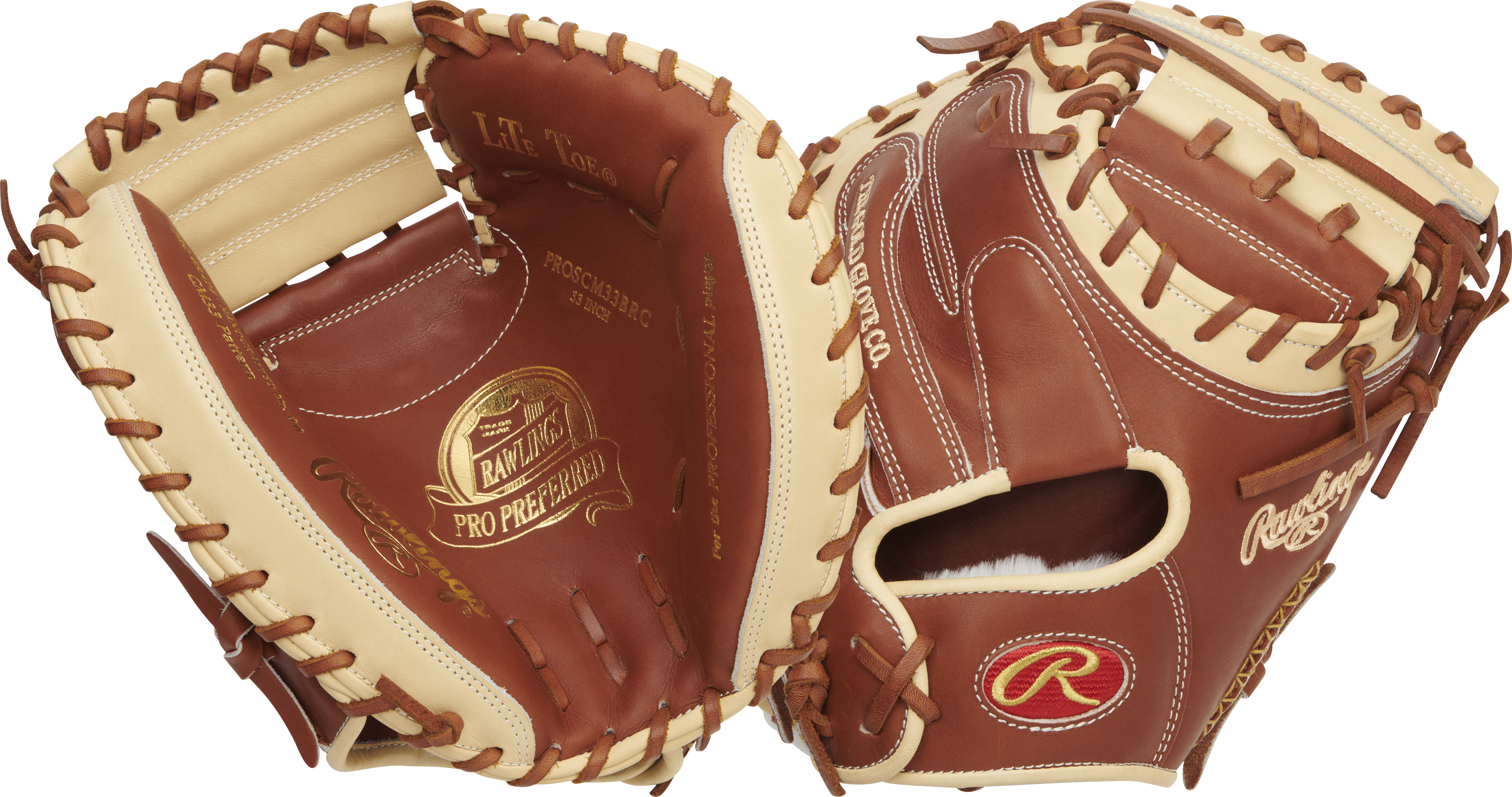 Rawlings Pro Preferred Series Catchers Mitt 33-Inch Baseball Glove - Right Hand Thrower - Bruciato
