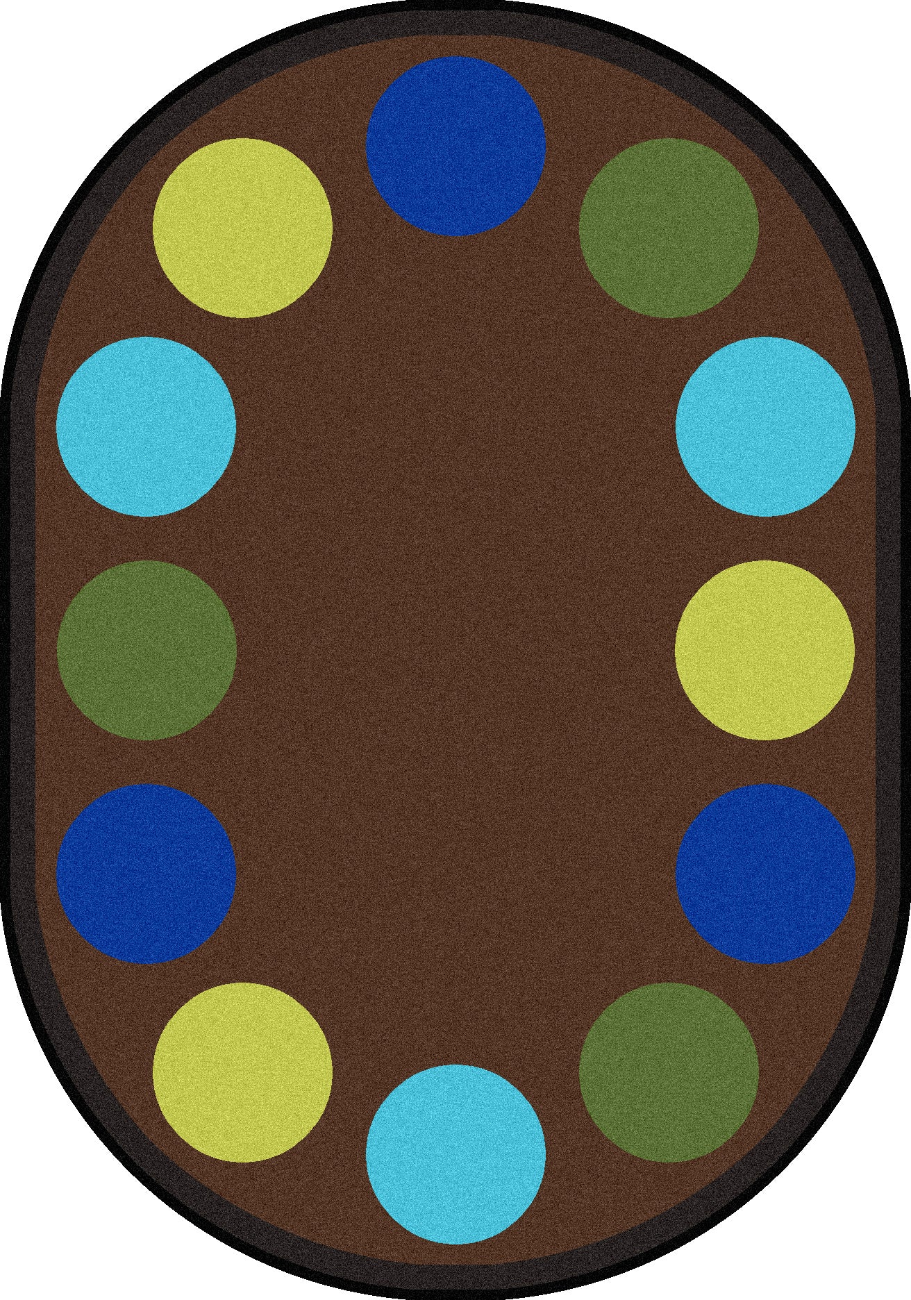 Lots of Dots 5'4" x 7'8" Oval area rug in color Earthtone