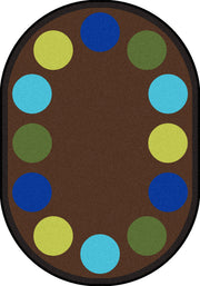 Lots of Dots 5'4" x 7'8" Oval area rug in color Earthtone