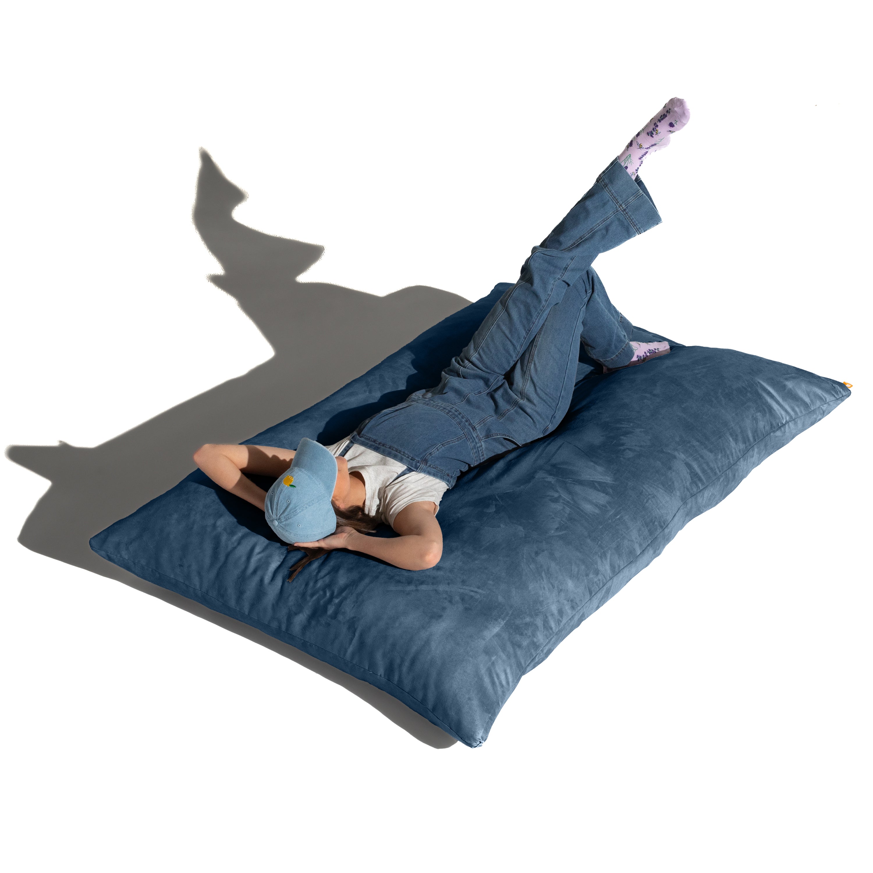Jaxx Pillow Saxx 5.5-Foot - Huge Bean Bag Floor Pillow and Lounger, Navy