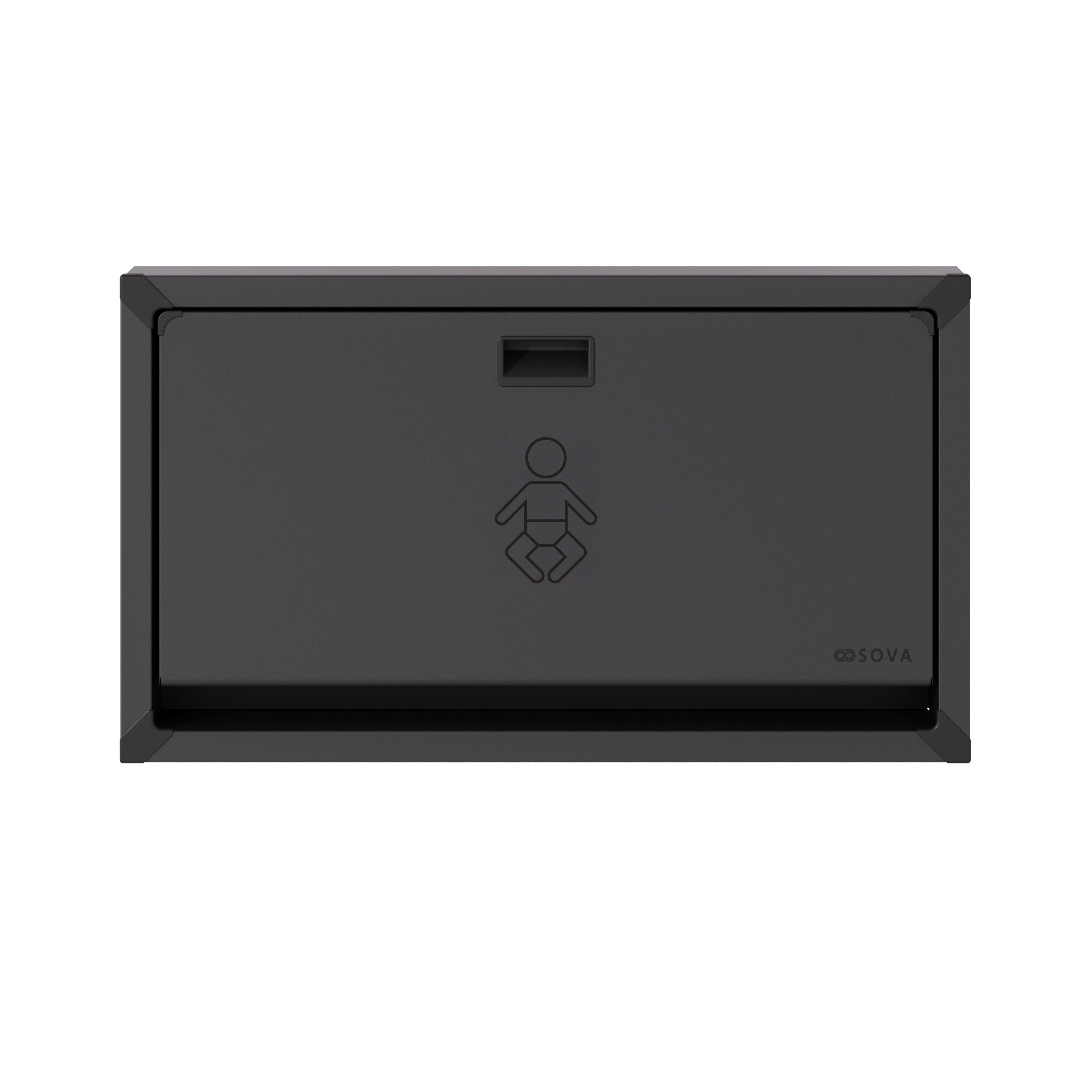 Vantage Surface Mount Stainless Changing Station Horizontal - Black Stainless Steel