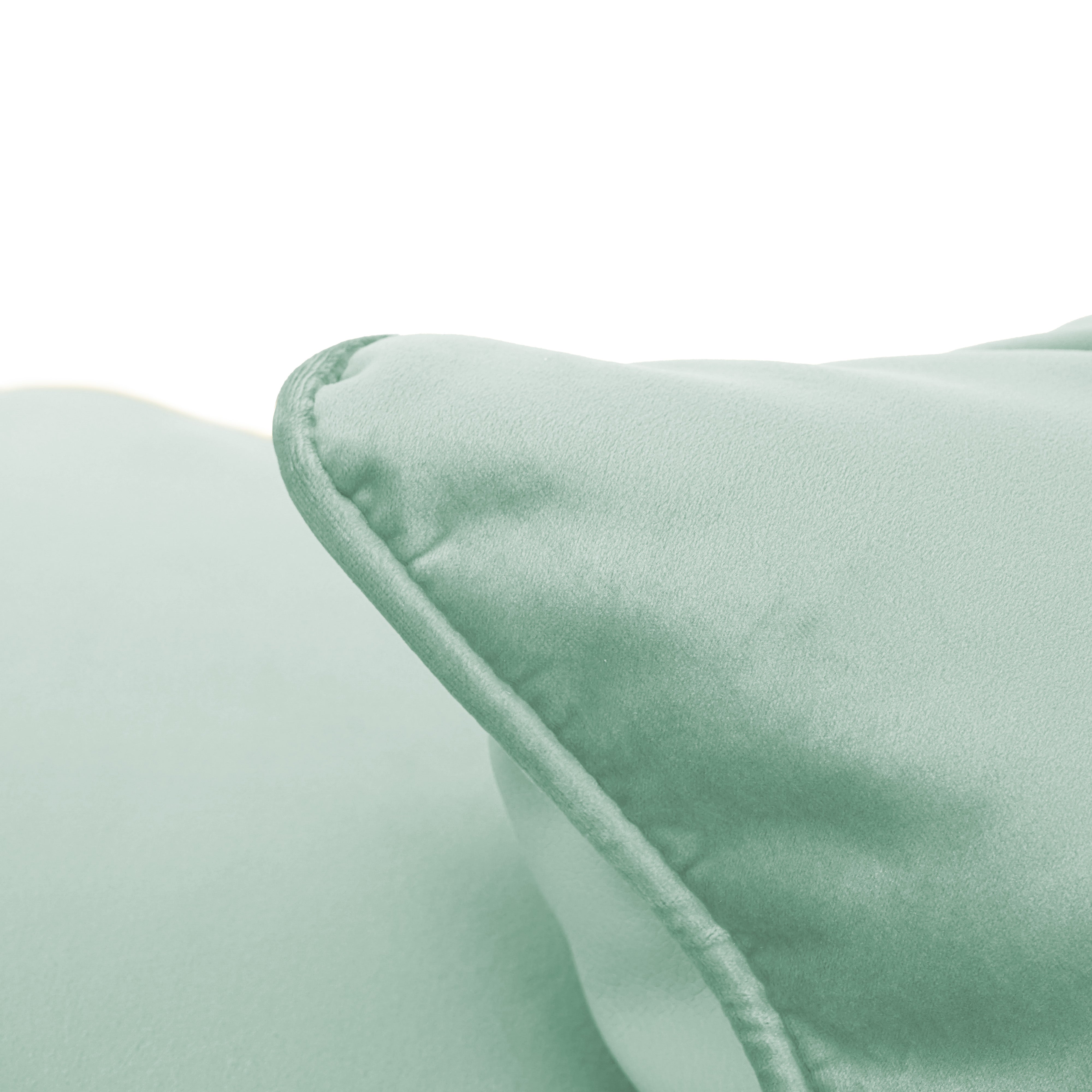 18" x 18" Square Microfiber and Faux Leather Pillow with Piping, 2-Piece - Aloe