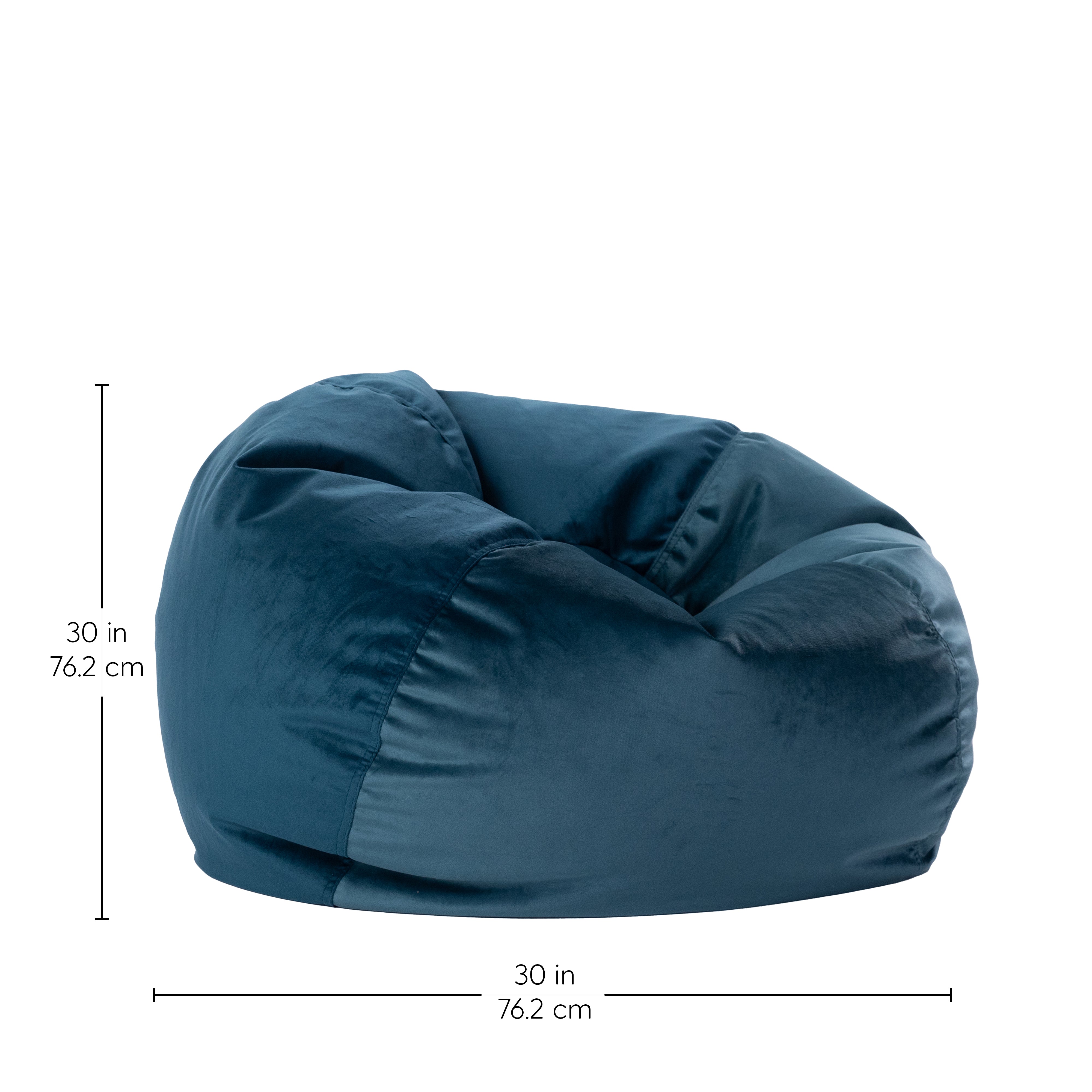 30" Round Velvety Bean Bag - Peacock
