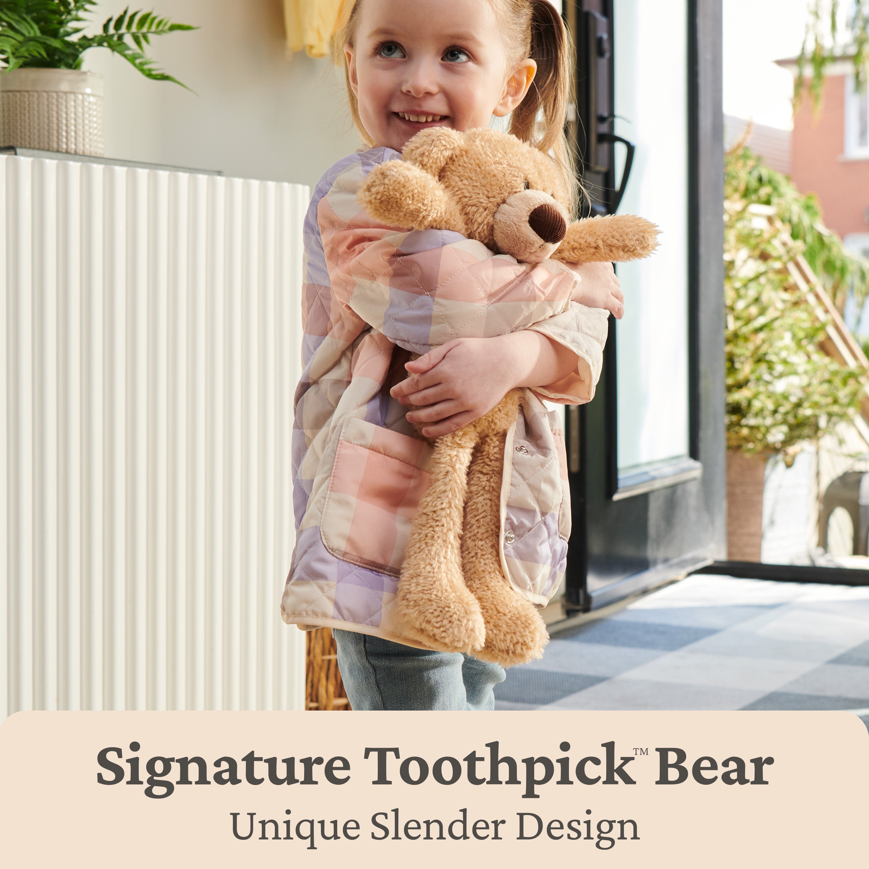 GUND Toothpick Wavy Bear, Teddy Bear Stuffed Animal for Ages 1 and Up, Gray, 15”