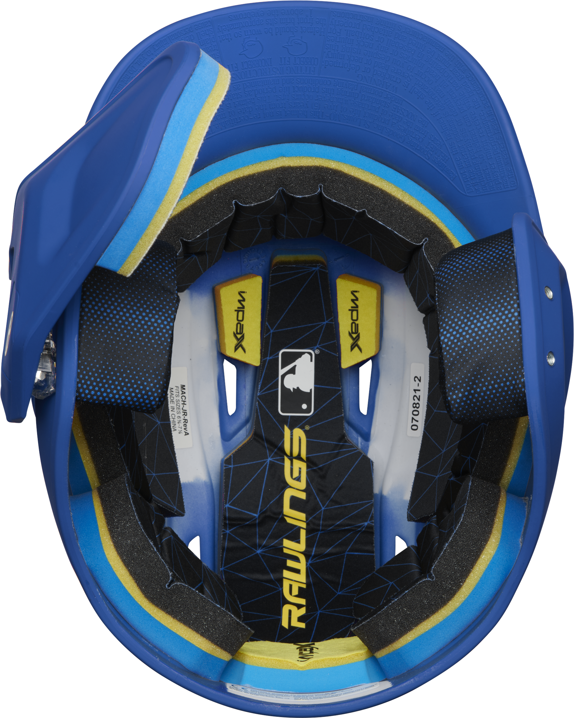 Rawlings Mach Adjust With Lhb Extension Matte Senior Batting Helmet - Royal