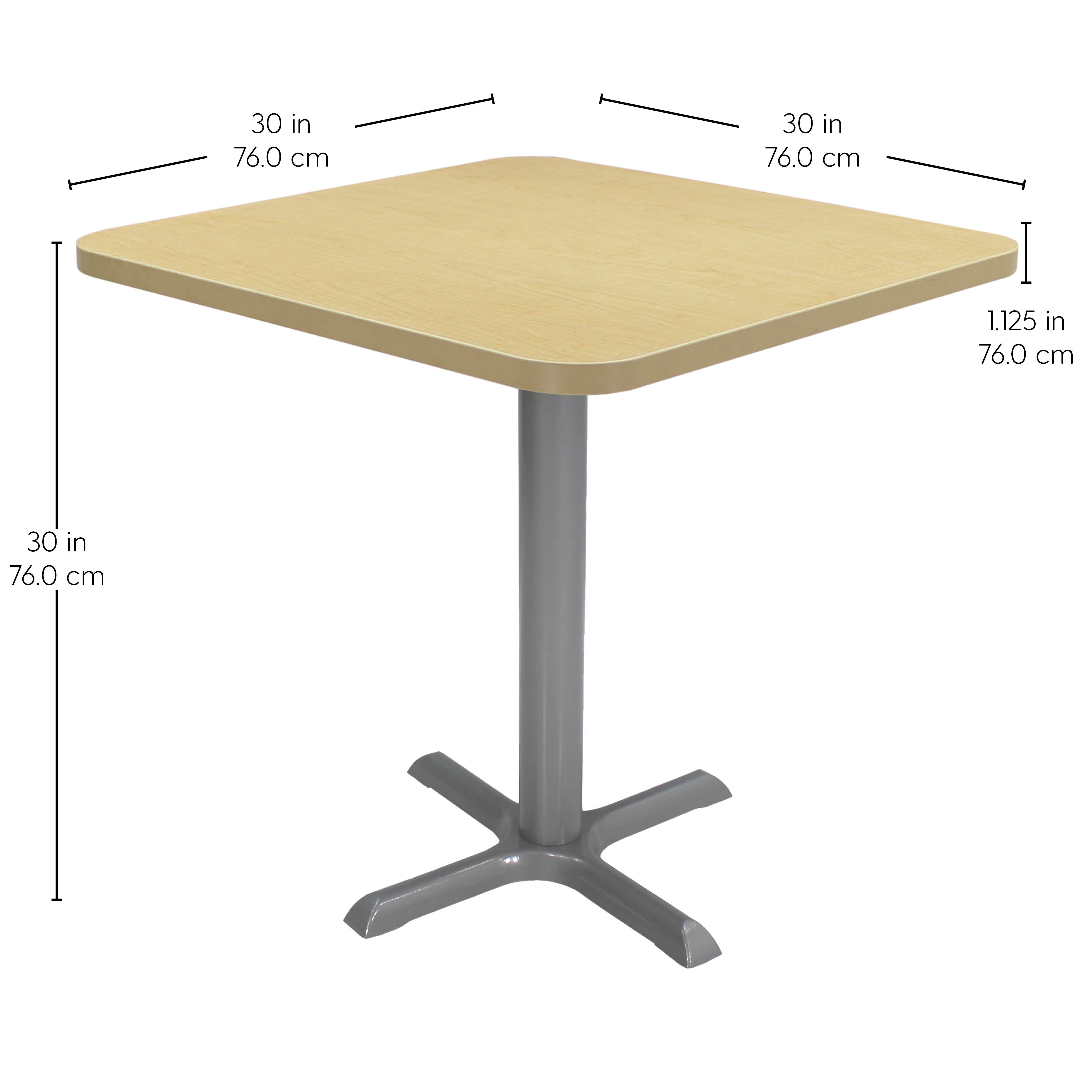 30" x 30" Square Cafe Bistro Table - Maple/Silver