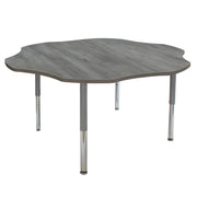 60" Flower La Madera Activity Table with Adjustable Super Legs - Light Gray Wood/Silver