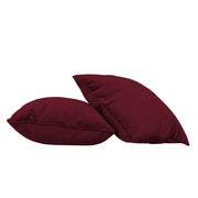 18" x 18" Square Microfiber and Faux Leather Pillow with Piping, 2-Piece - Bordeaux