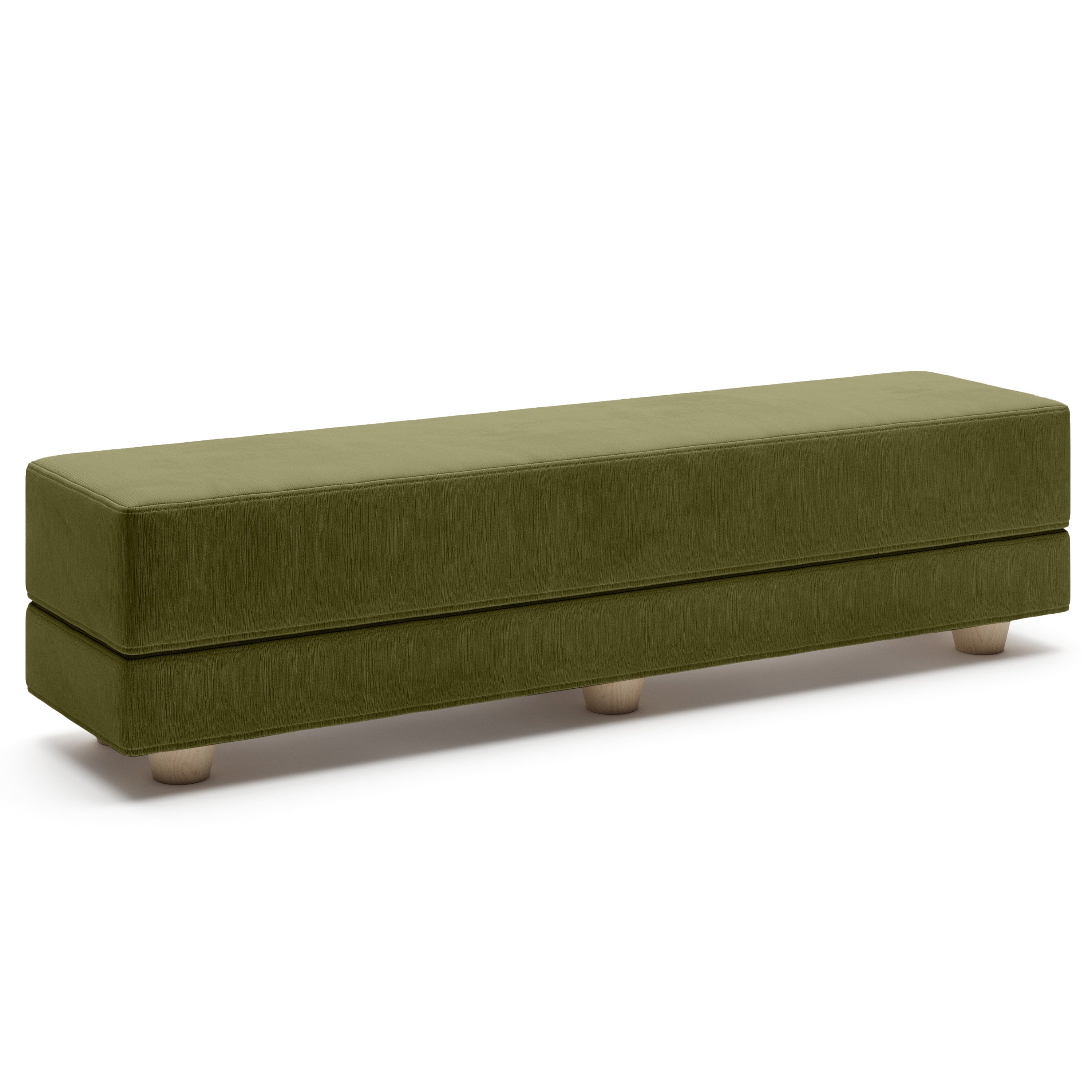 Jaxx Camden Convertible Bed Bench / Fold-Out Twin Guest Bed, Moss
