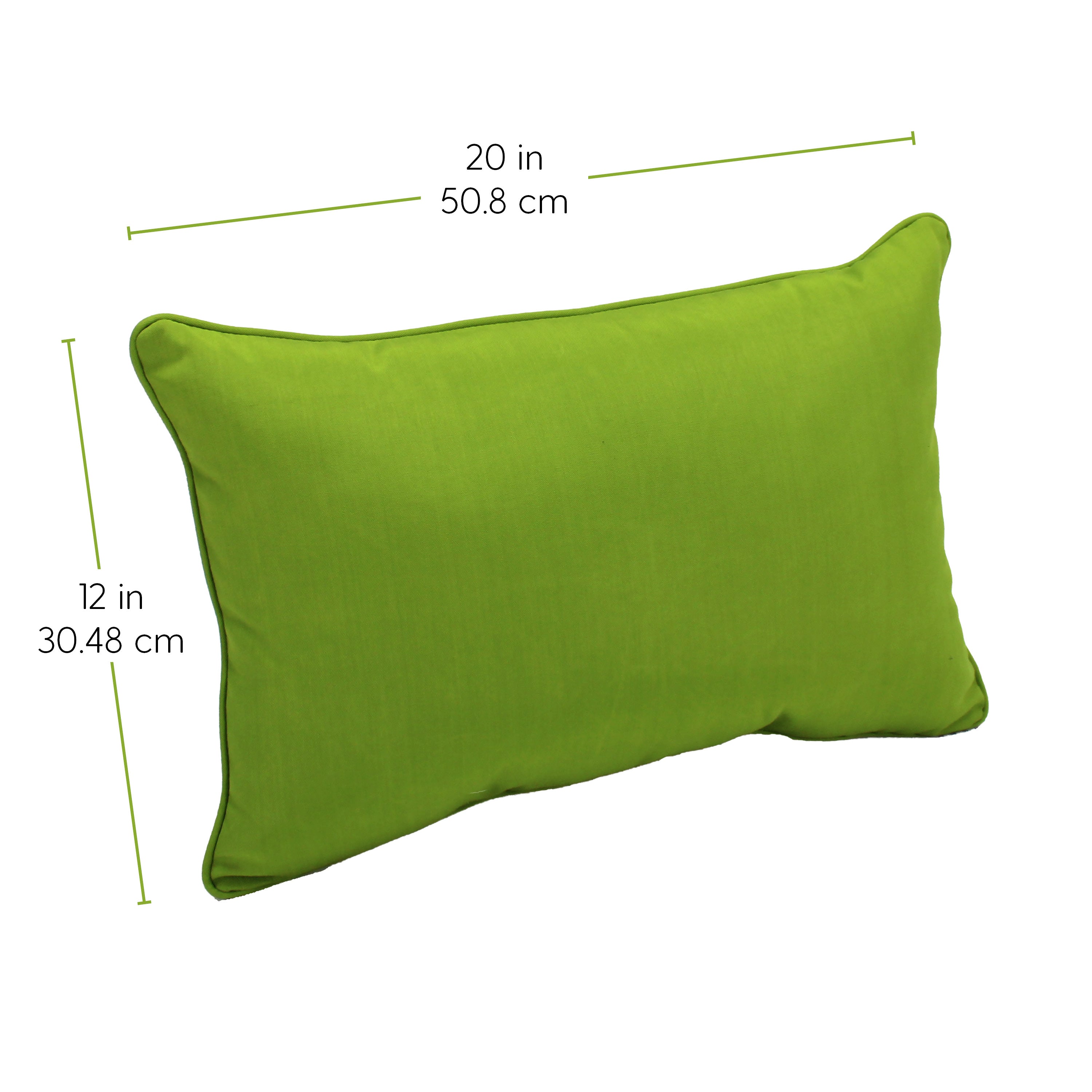 Presidio 12" x 20" Lumbar Indoor/Outdoor Pillow with Piping, 2-Piece - Lime Green