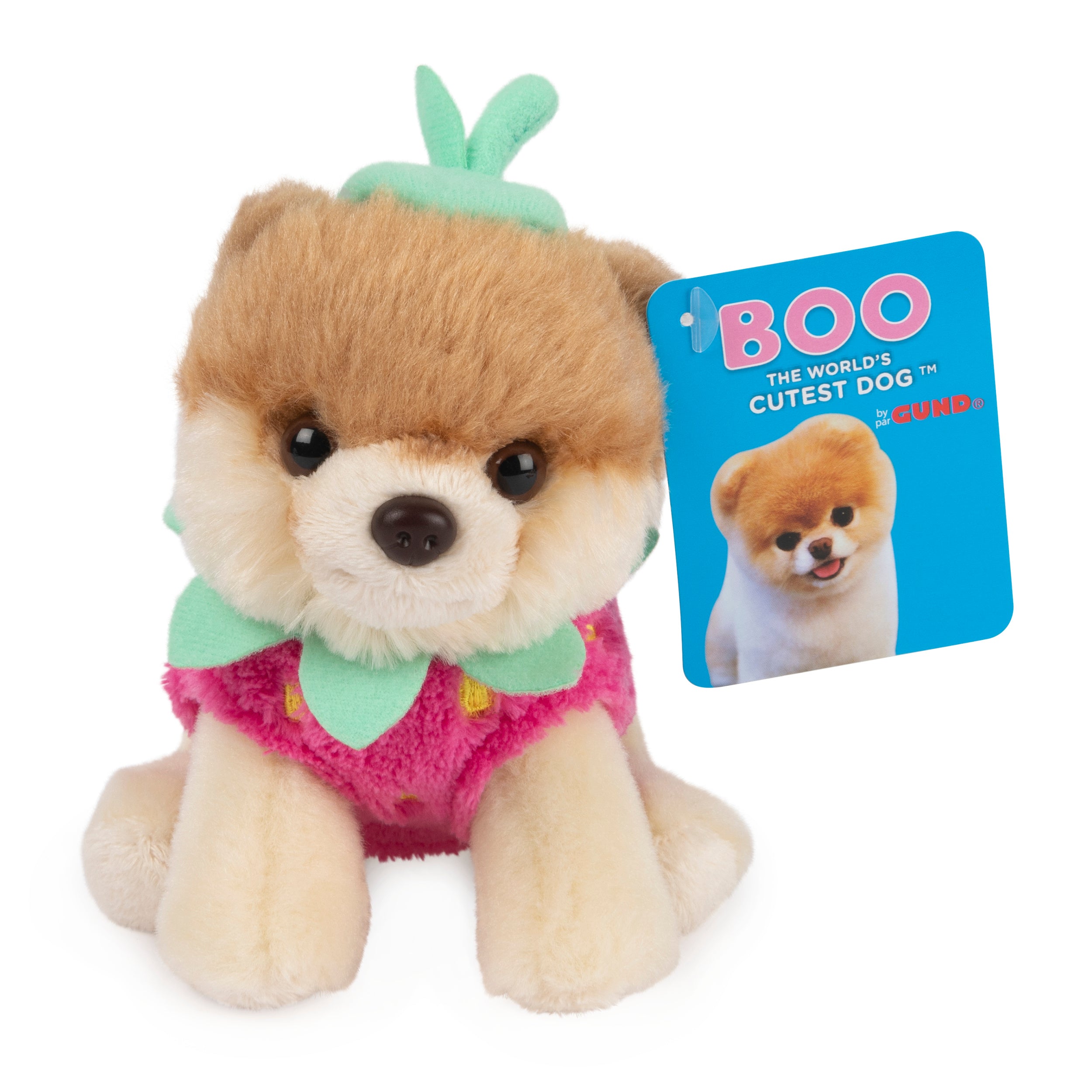GUND Boo, The World’s Cutest Dog Strawberry Plush Toy, Pomeranian Stuffed Animal for Ages 1 and Up, Spring Decor, 5”