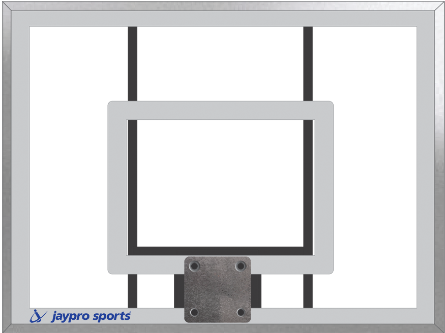 Basketball System - The Church Yard - (4 in. Sq. Pole with 40 in.  in.Play Safe in. Area) - 48 in. Acrylic Backboard, Flex Goal, and Edge/Protector Padding