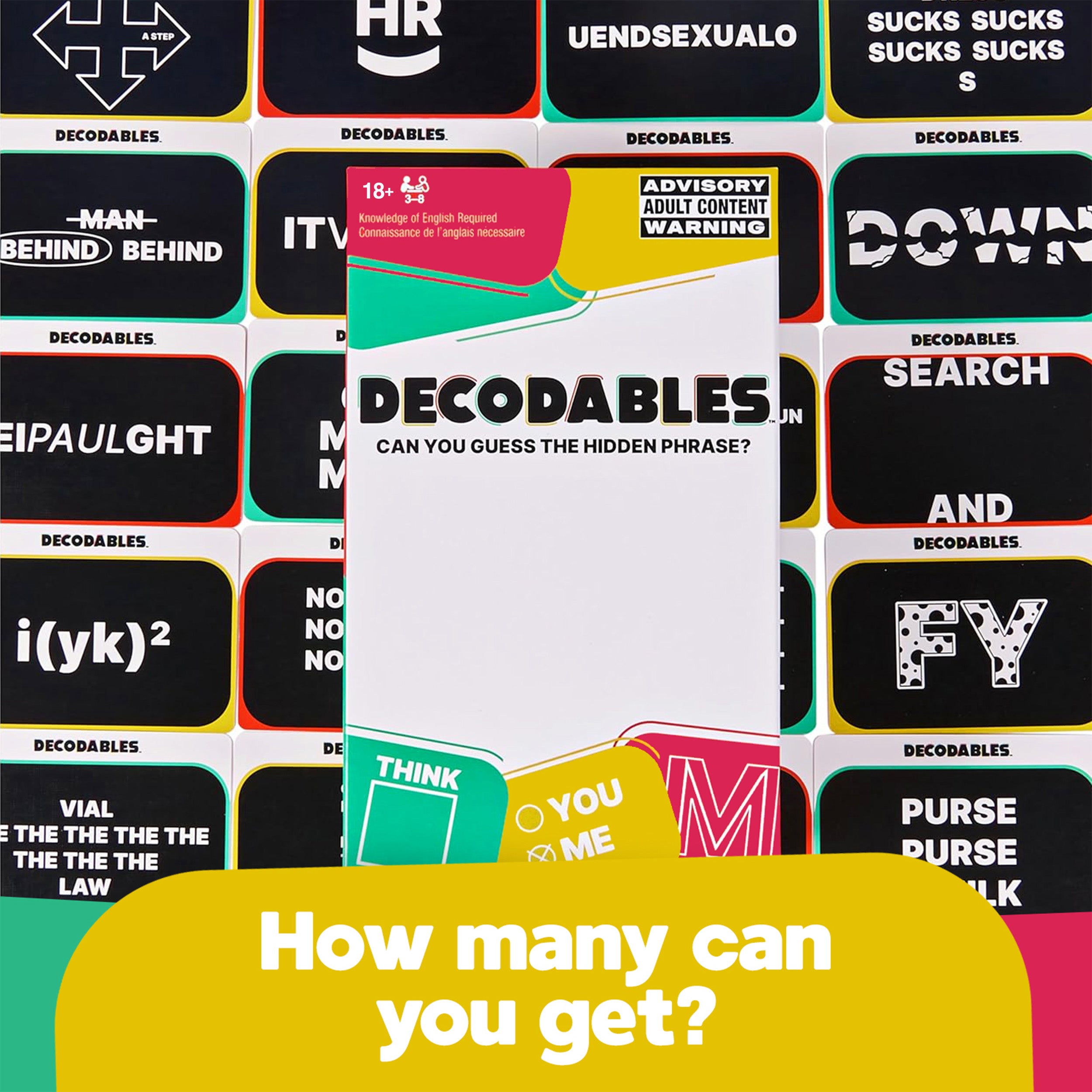 Spin Master Games, Decodables, A Hysterical Adult Party Game, Adult Card Game, Bachelorette Party Activity, 3-8 Players, for Ages 18 & Up