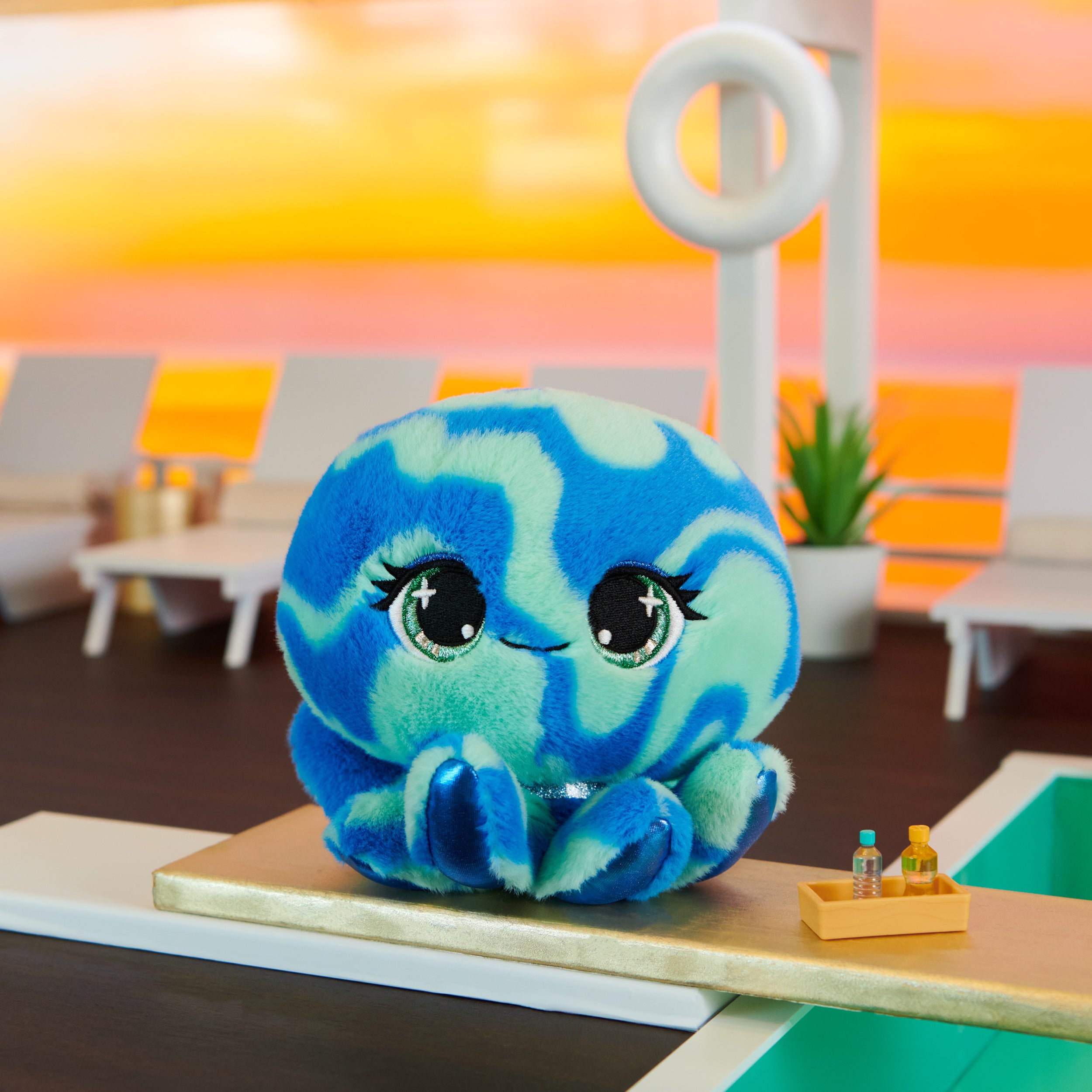 P.Lushes Designer Fashion Pets Marina Coves Premium Octopus Stuffed Animal, Blue and Green, 6”
