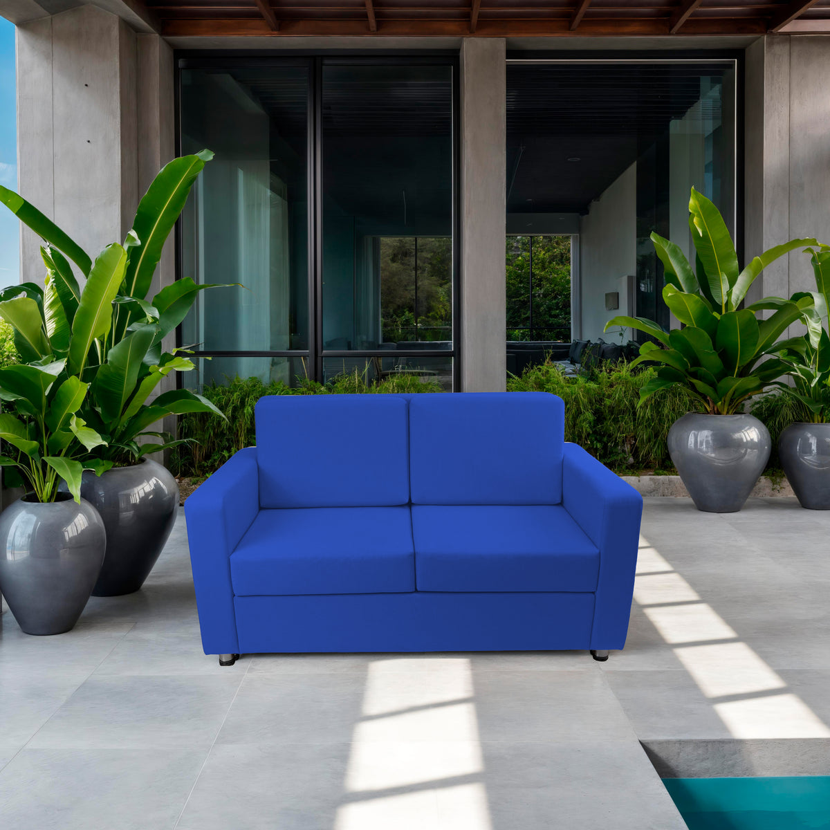 Outdoor Sofa with Sunbrella - Canvas Pacific Blue
