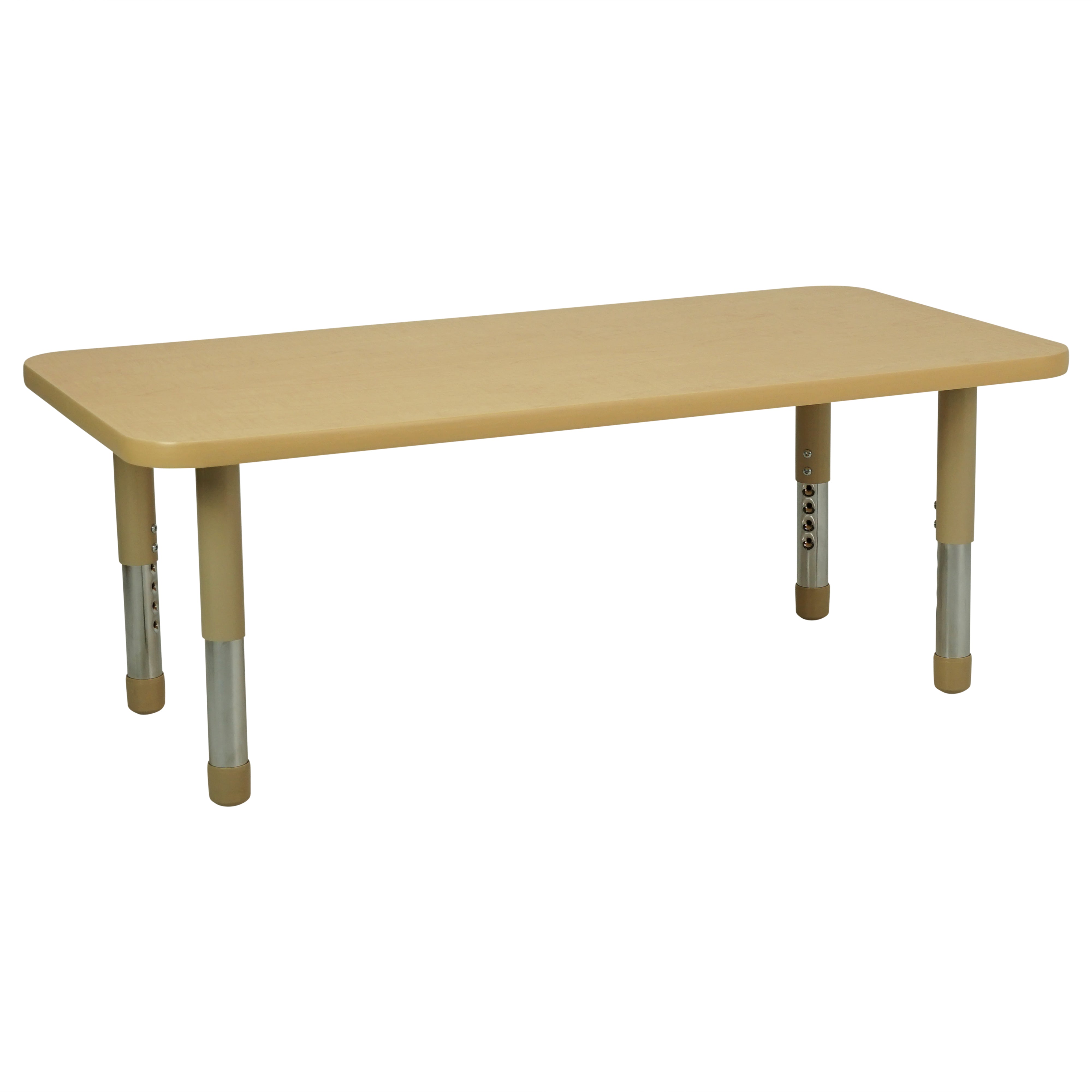 24" x 48" Rectangle T-Molding Activity Table with Adjustable Tiny Tot Legs - Maple/Sand