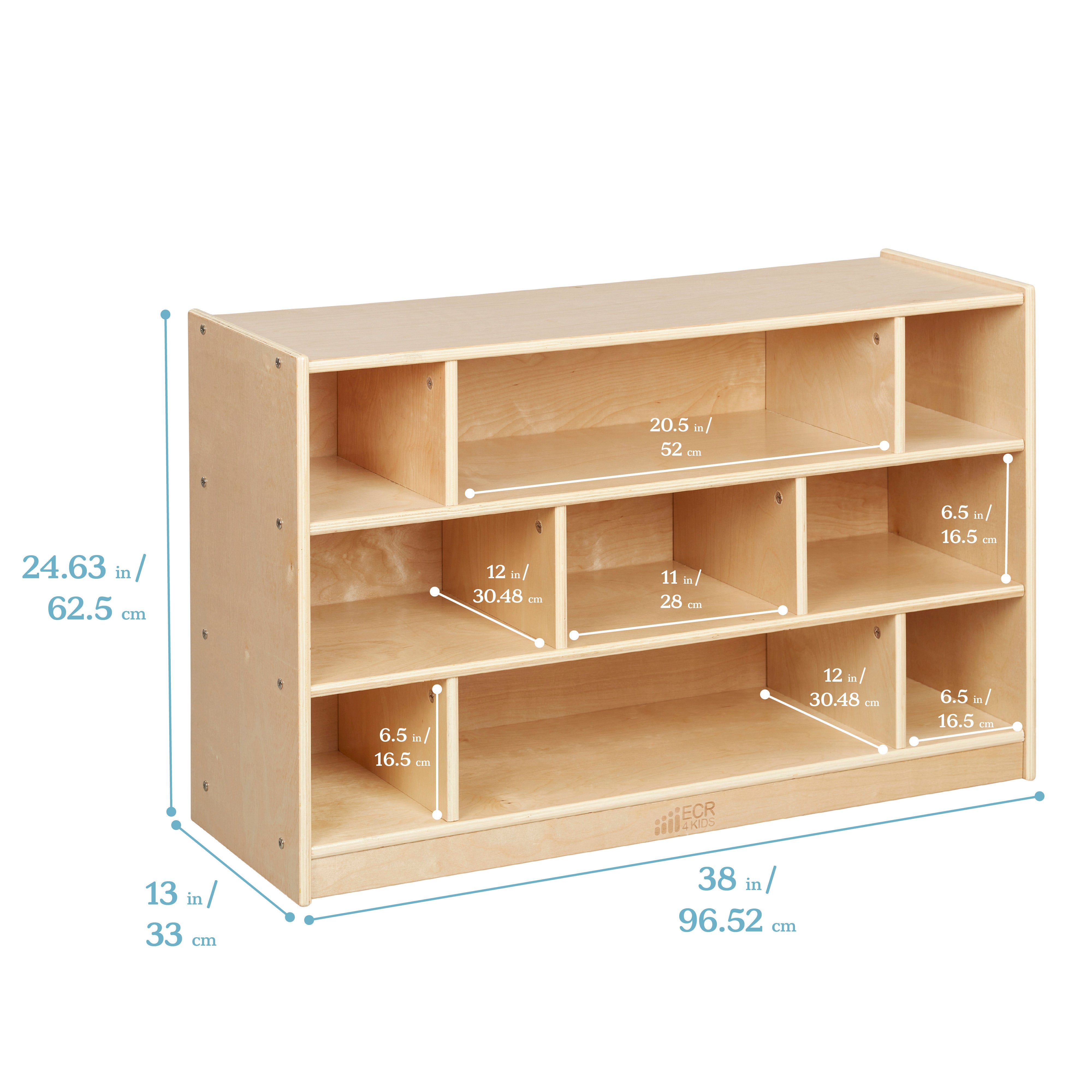 Medium Block Storage Cart 38in - Natural