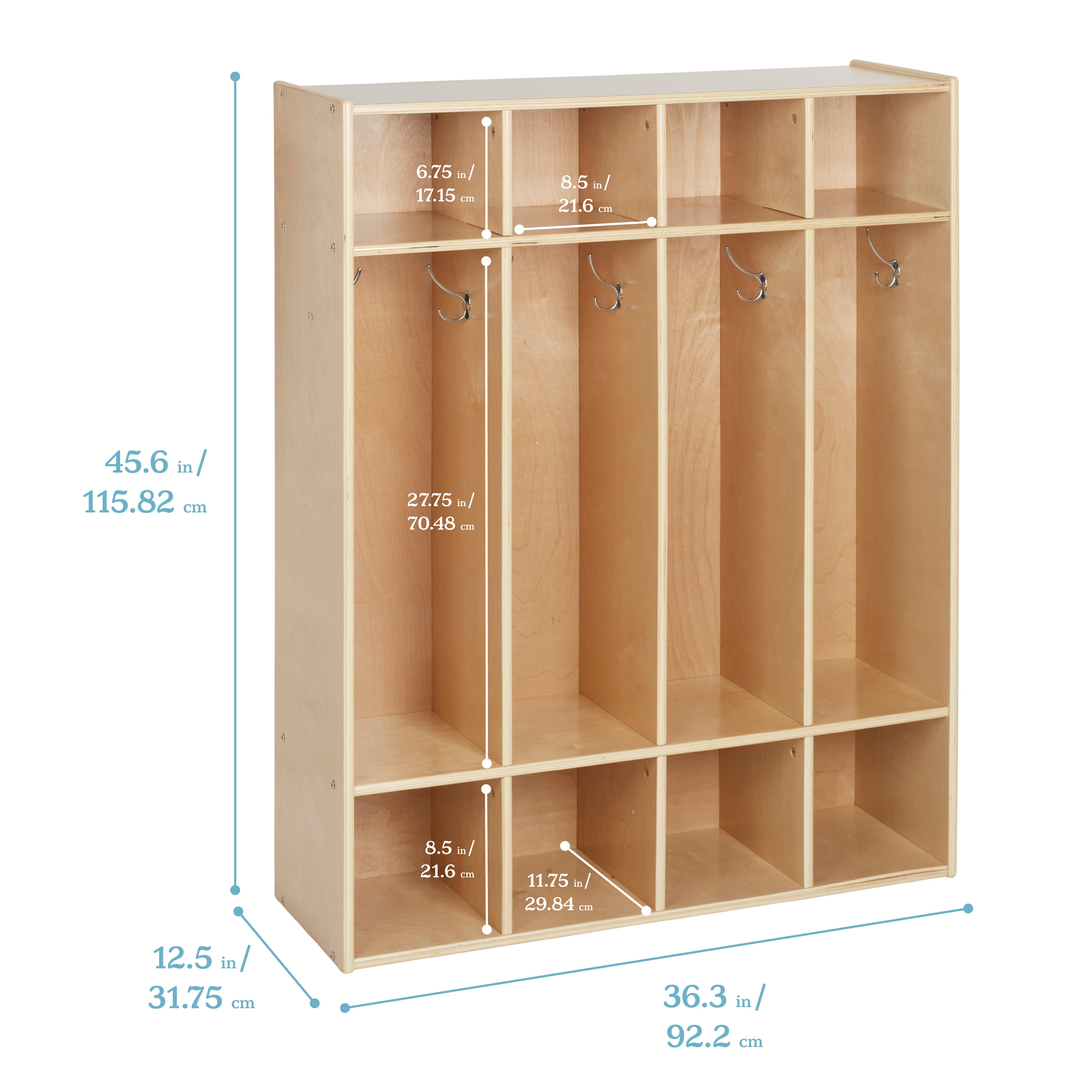 Streamline 4-Section Coat Locker - Natural