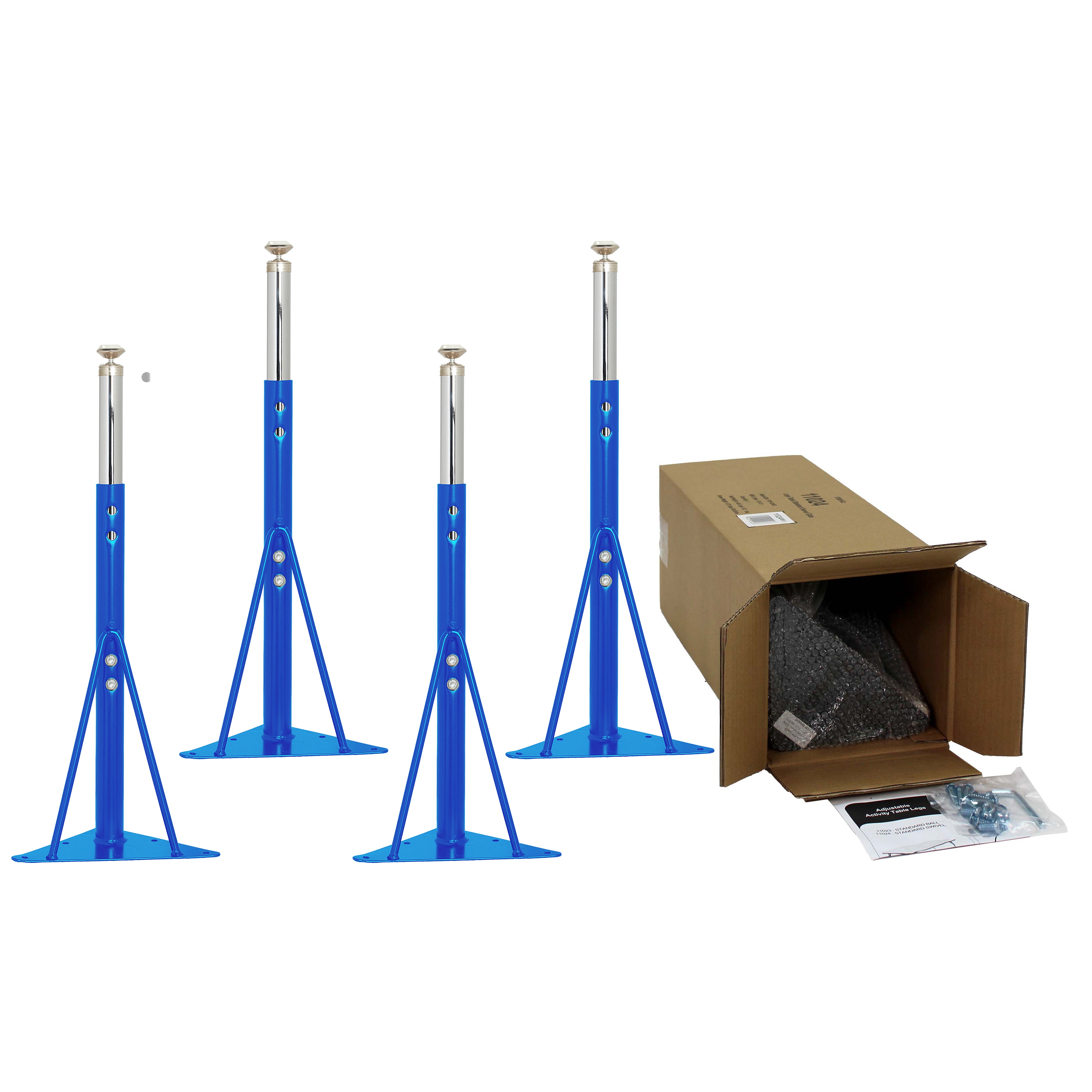 Standard Swivel Glide Legs for Activity Tables, 4-Piece - Blue