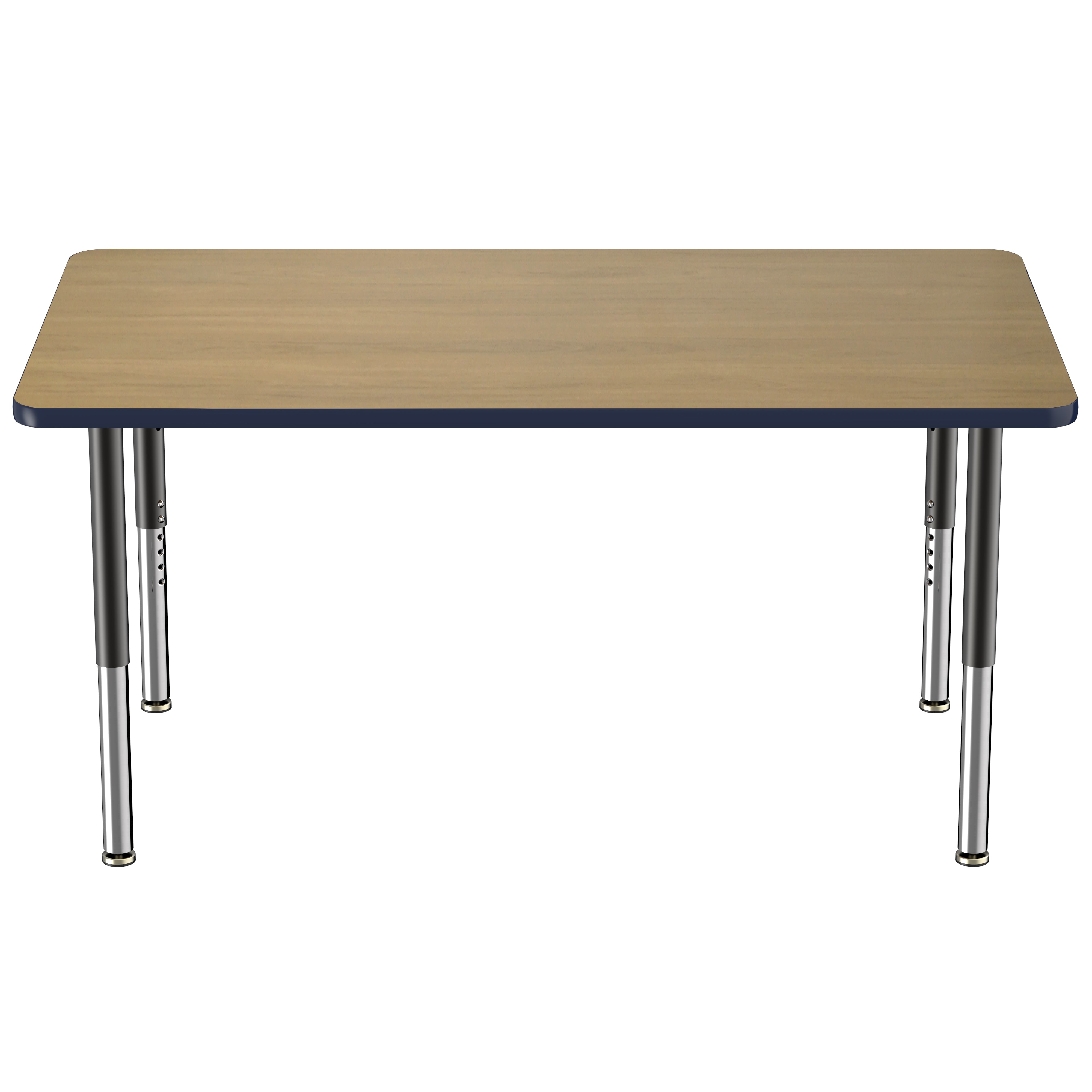 36" x 60" Rectangle T-Molding Activity Table with Adjustable Super Legs - Pasadena Oak/Navy/Black