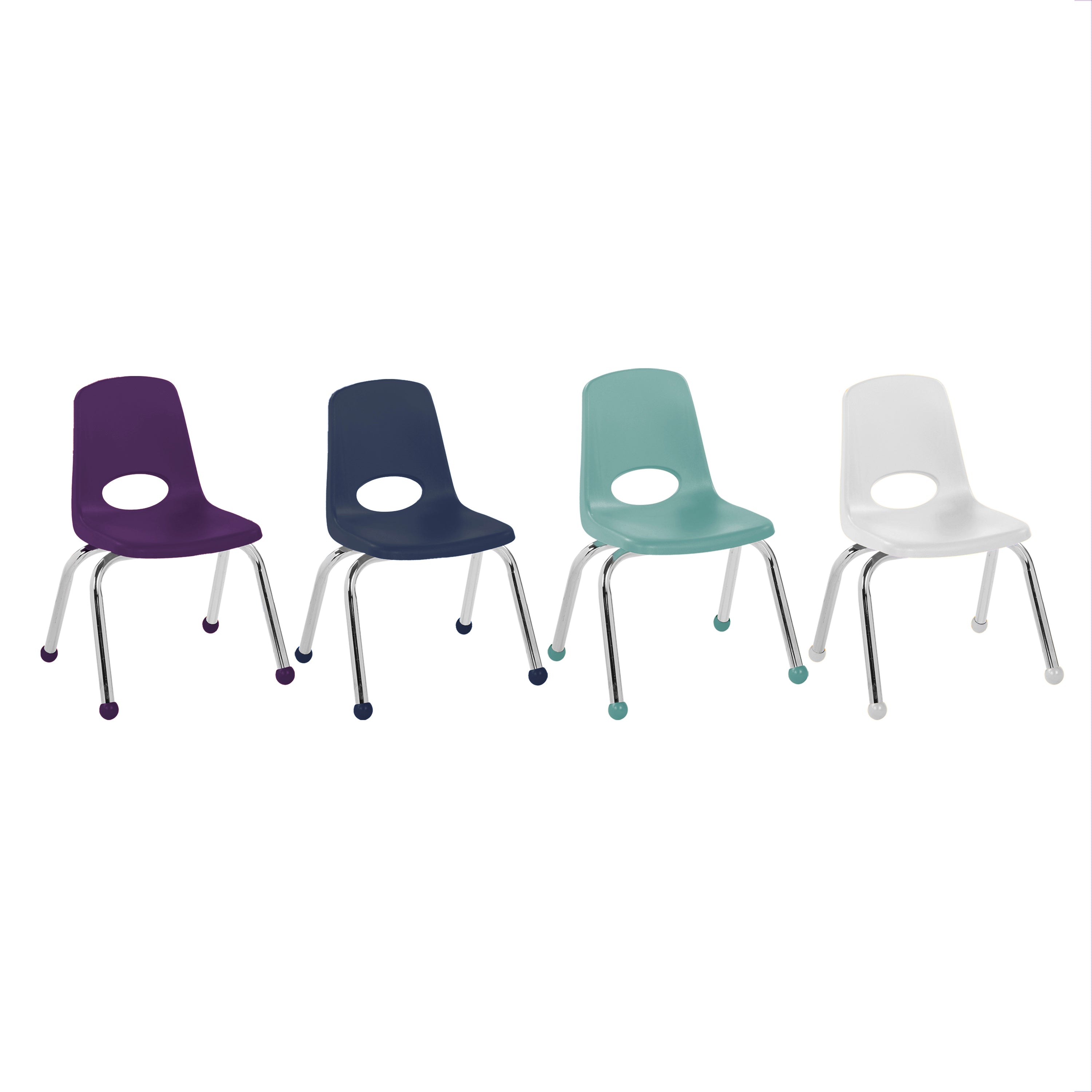 12" Stack Chair with Ball Glides - Contemporary/Purple
