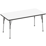 30" x 60" Rectangle Dry-Erase Activity Table with Adjustable Standard Ball Glide Legs - Whiteboard/Black