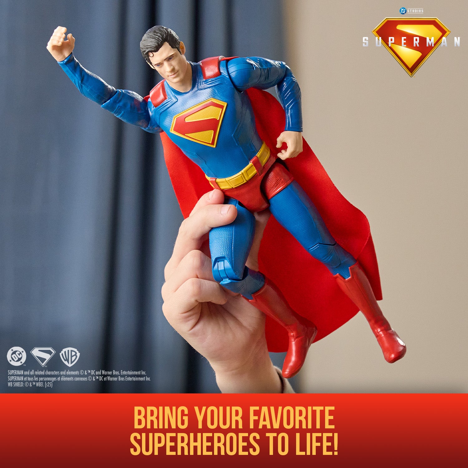 DC Comics, SUPERMAN 12-inch Superhero Action Figure, Kids Toys for Boys and Girls Pretend Play, For Ages 4 and Up