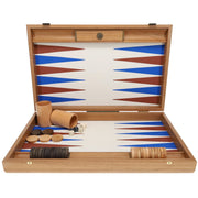 Luxury Wood Backgammon Set with Leatherette Interior - 19 inches - Handcrafted in Greece