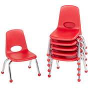 10" Stack Chair with Ball Glides - Red