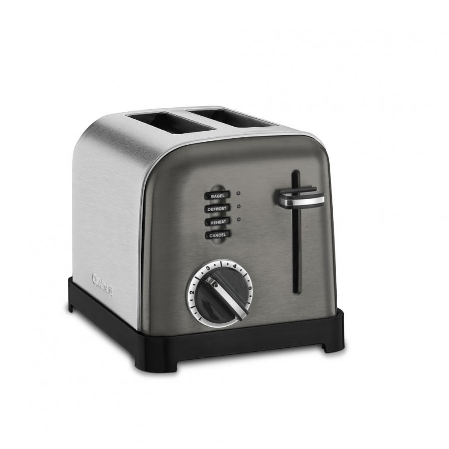 2 Slice Metal Classic Toaster - Black Stainless