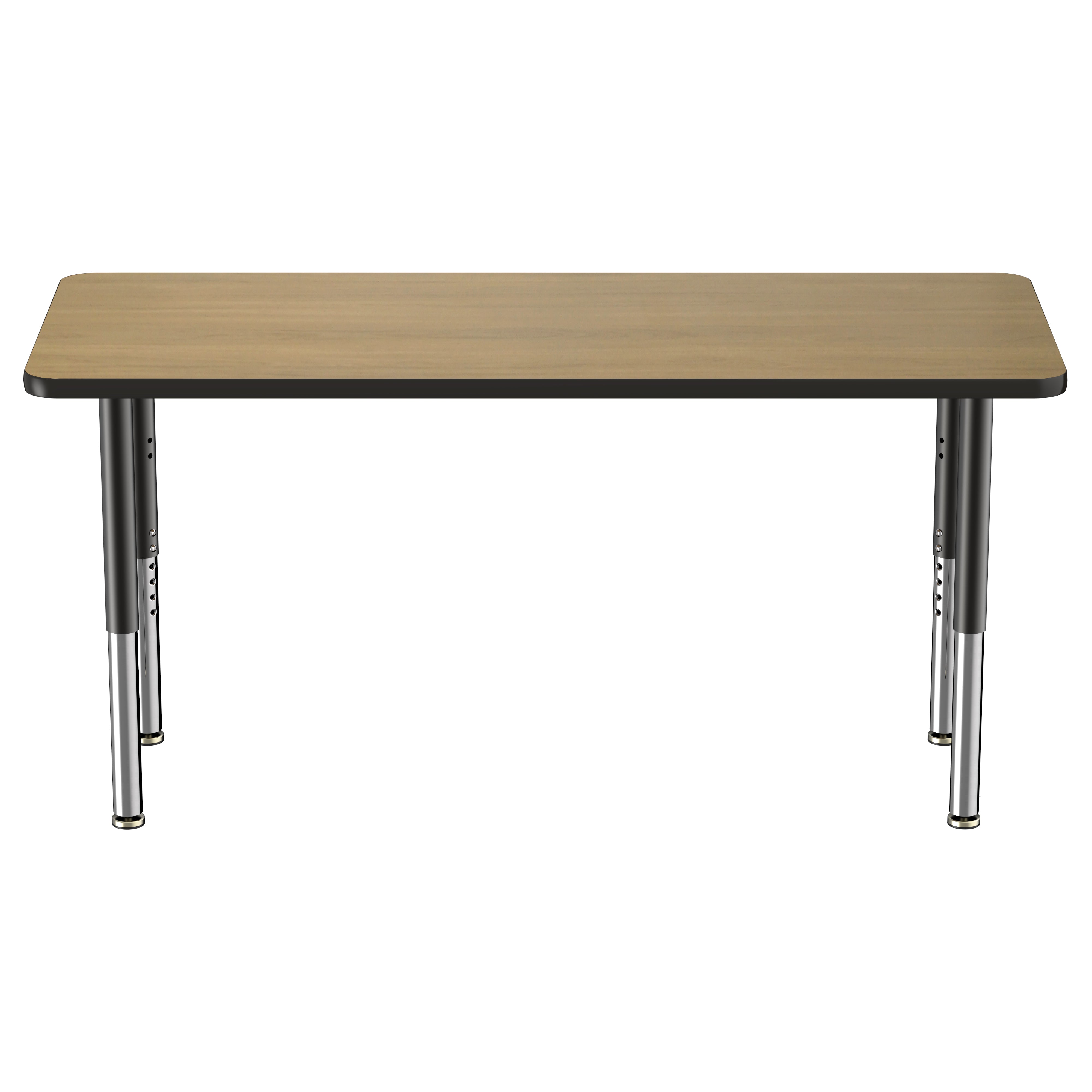 24" x 60" Rectangle T-Molding Activity Table with Adjustable Super Legs - Pasadena Oak/Black