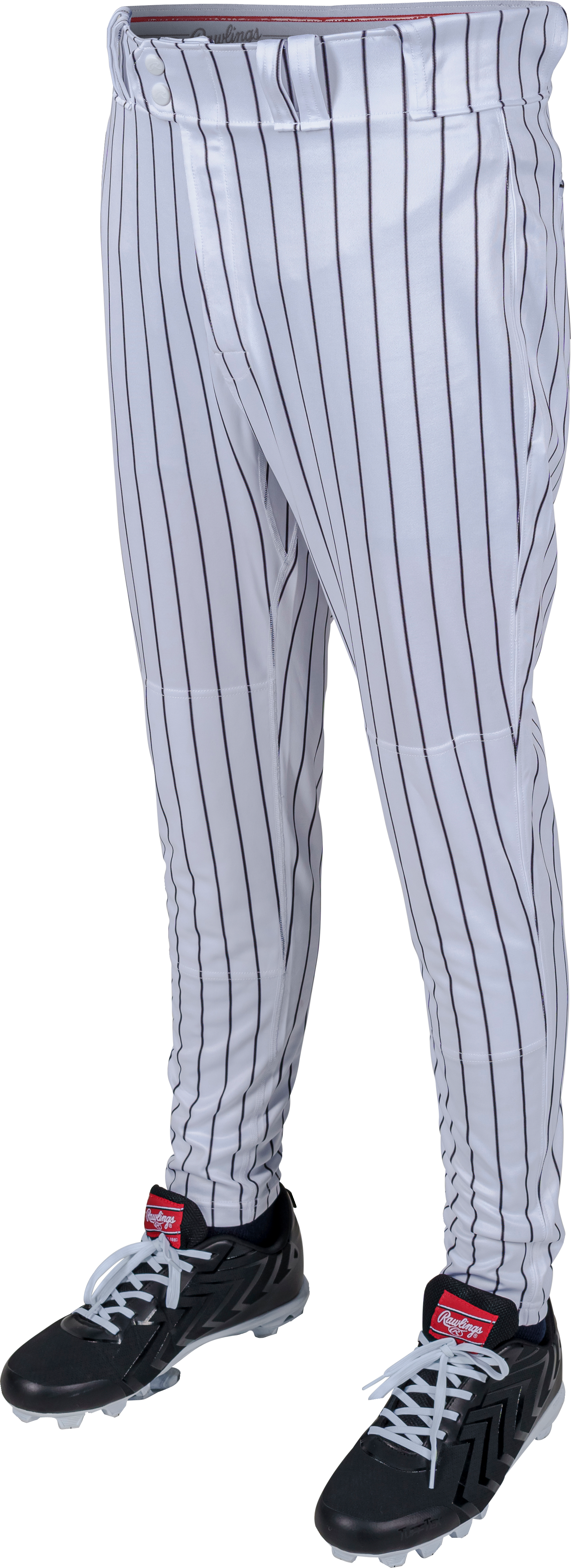 Rawlings Adult Plated Pro Taper Fit Pant With Sublimated Pro Stripe - Small - White/Navy
