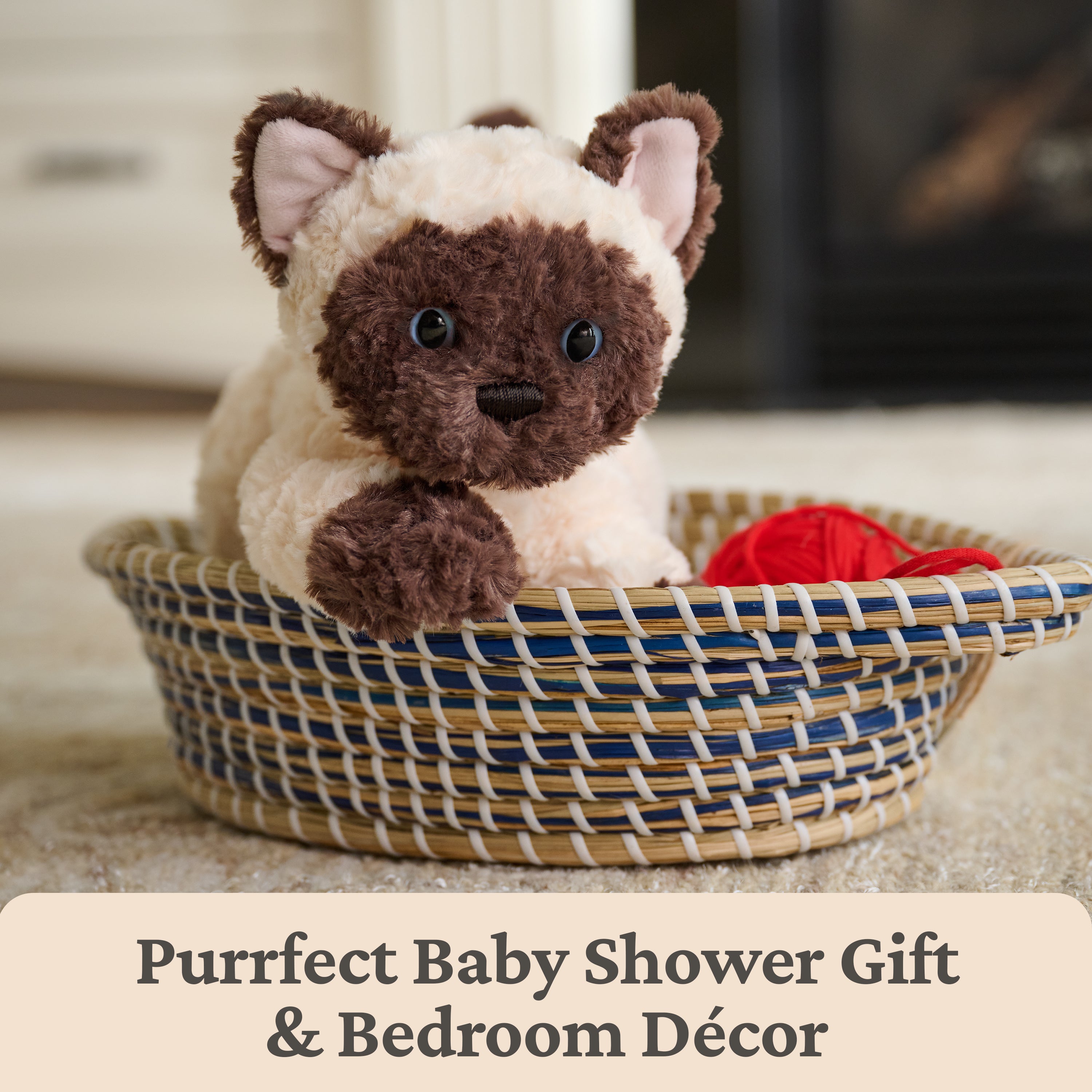 GUND Bootsie Siamese Kitten Plush Toy, Premium Cat Stuffed Animal for Ages 1 and Up, Cream/Brown, 9”