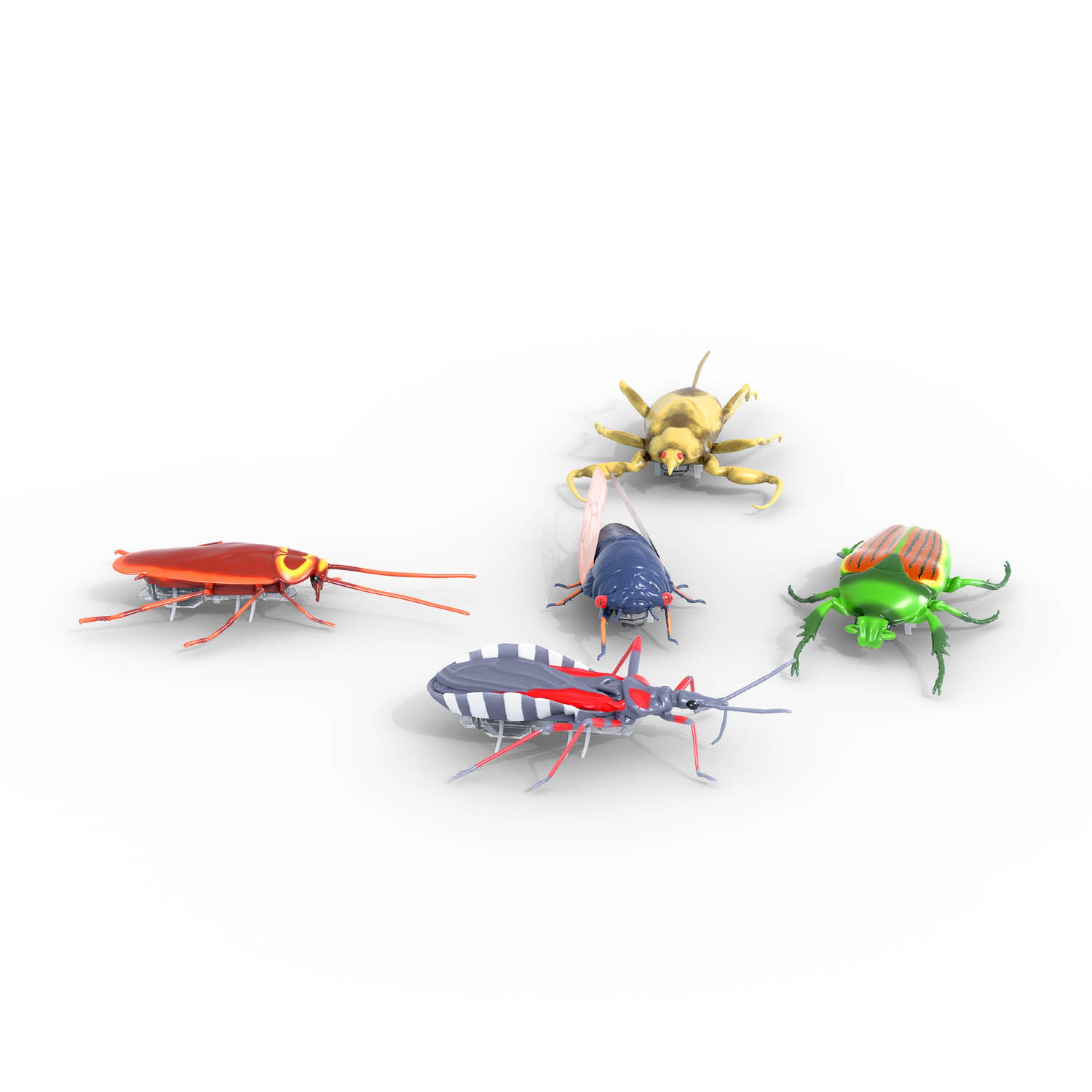 HEX BOTS Nano Real Bugs 5-Pack, Fake Insect Toy Figures, Sensory Toys for Kids & Cats, Robot Toys for Boys & Girls Aged 3 & Up