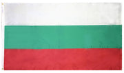Bulgaria Flag 5x8 ft. Nylon SolarGuard Nyl-Glo 100% Made in USA to Official United Nations Design Specifications.