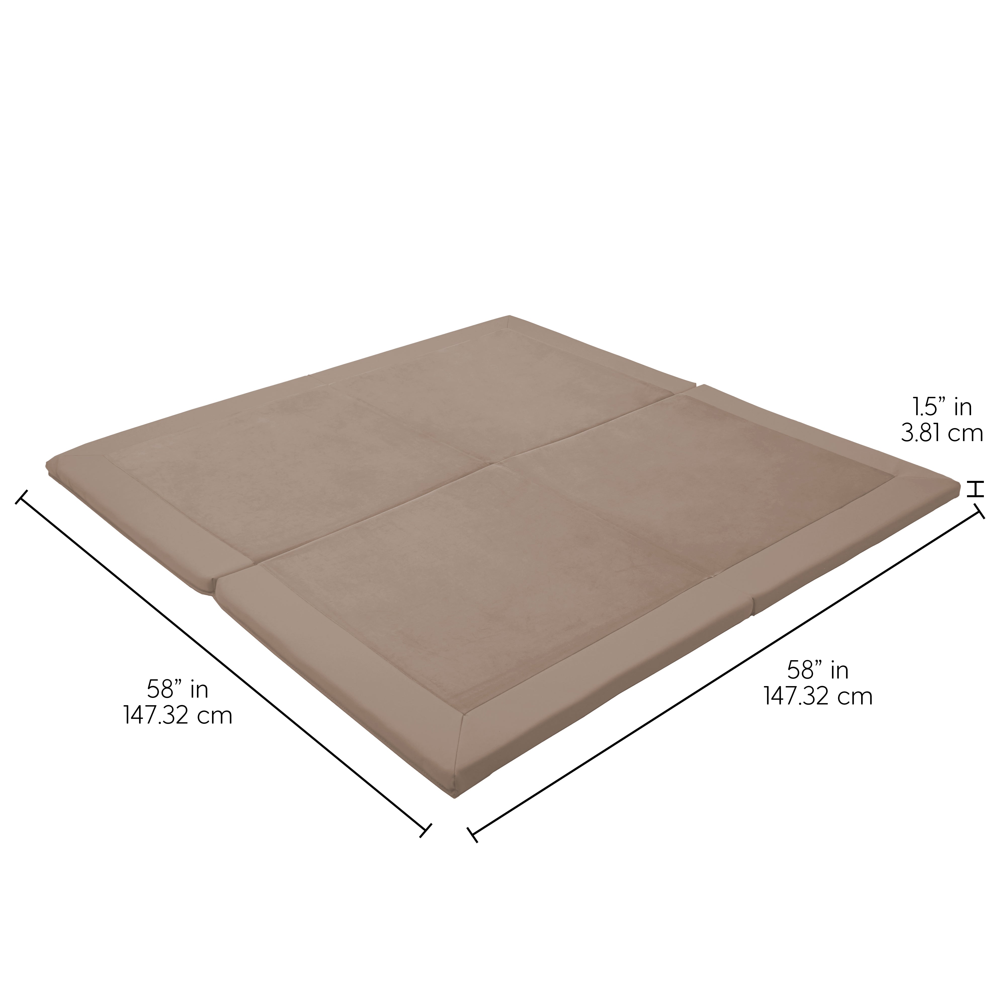 SoftScape Two-Texture Space Saver 4-Fold Toddler Activity Mat - Caffe